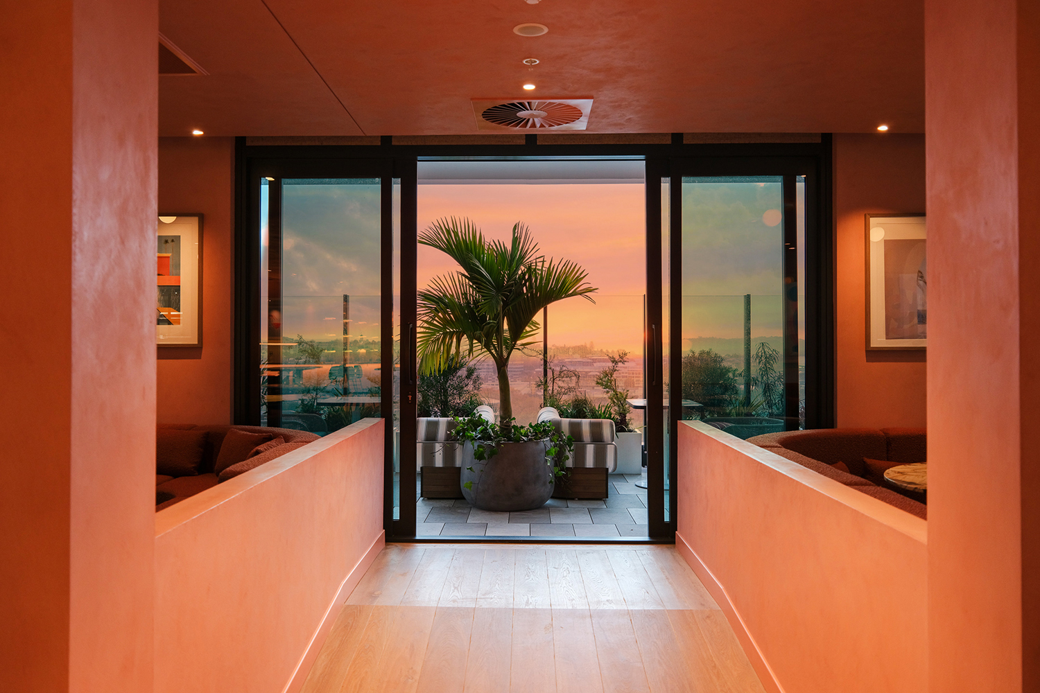 The Sudima hotel’s rooftop bar, Sunset, in central Auckland.
