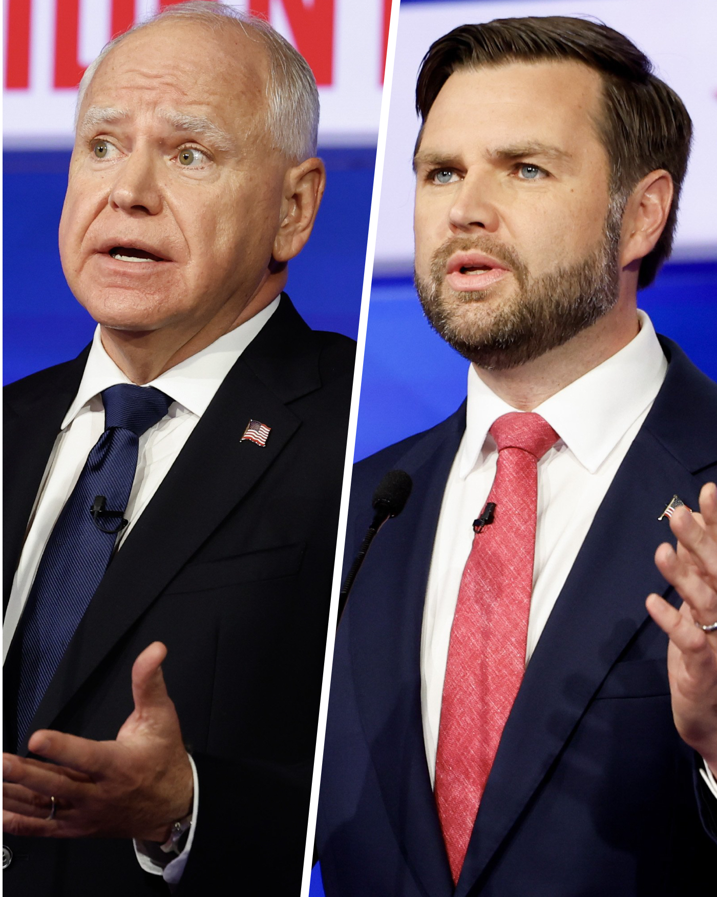 Democrat Tim Walz and Republican JD Vance face off in the US vice presidential debate.