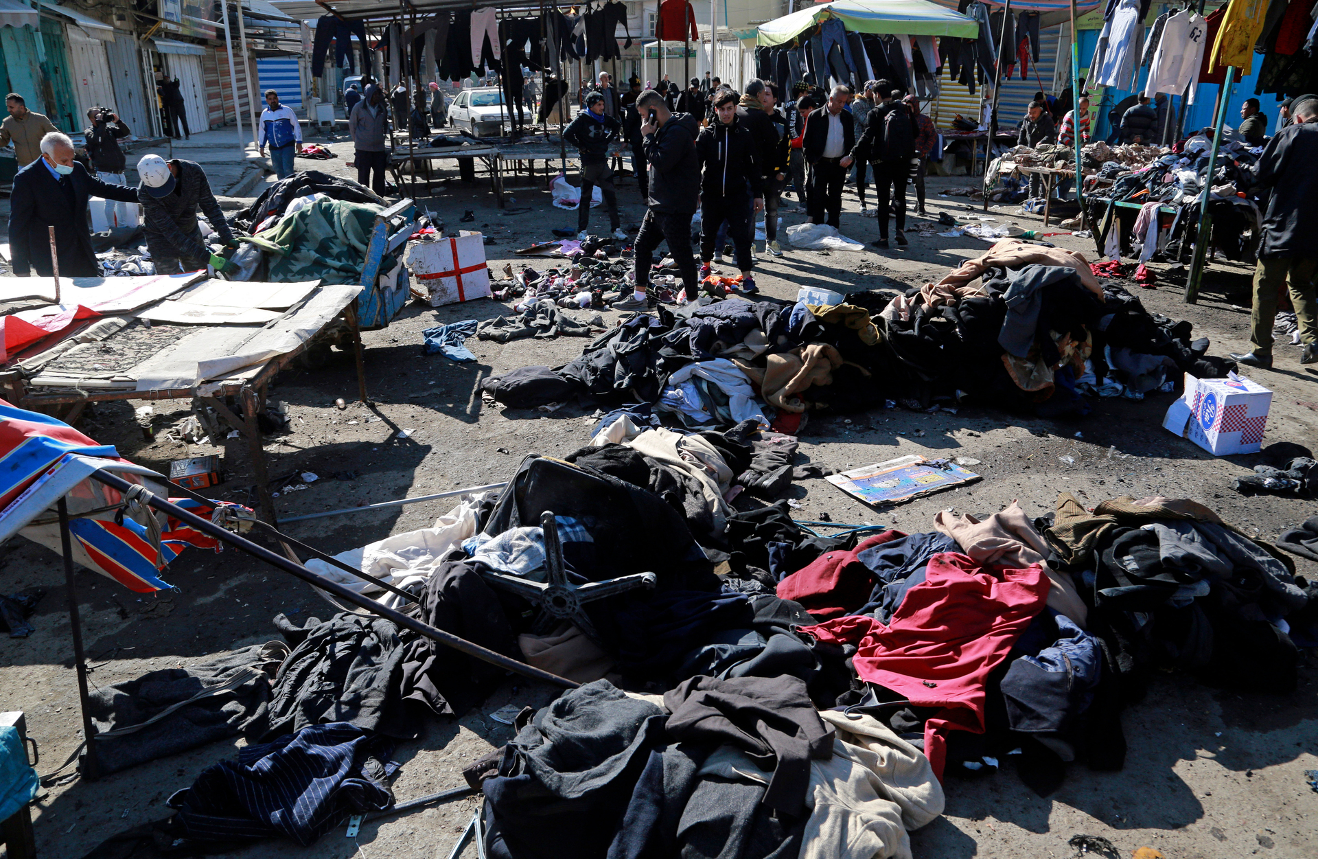 Security forces work at the site of a deadly bomb attack in Baghdad, Iraq. Photo / AP