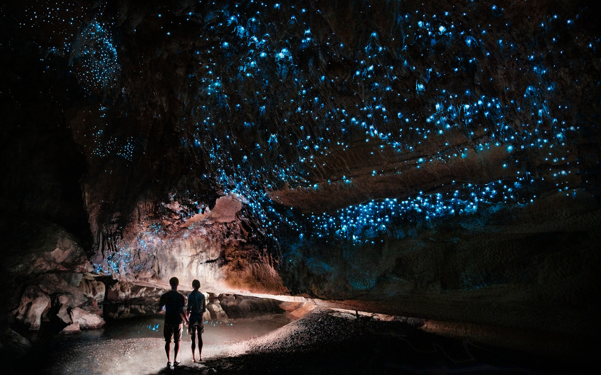 Under a glowworm sky at Waipū Cave
