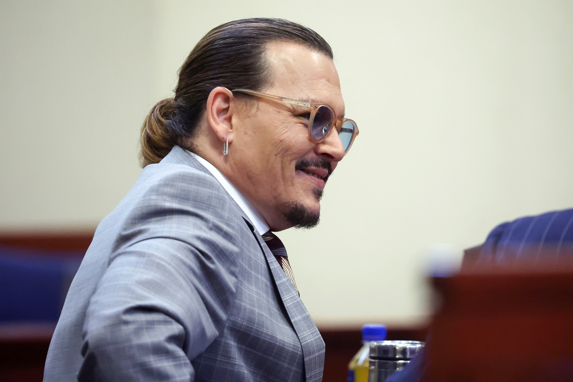 Johnny Depp at the Fairfax County Circuit Courthouse in Fairfax, Virginia during the trial of his ex-wife Amber Heard. Photo / AP, File