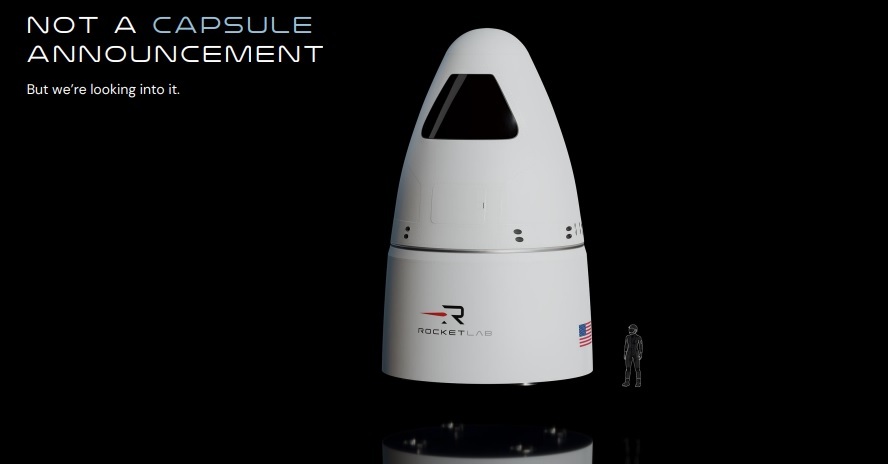 Rocket Lab's possible space capsule, teased during its investor day presentation in New York. 