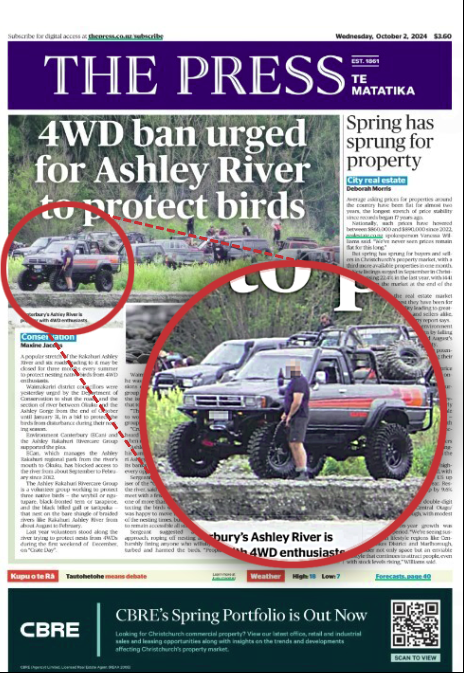 The Press' front-page image last Wednesday. (Graphic enhancement / Guy Body)