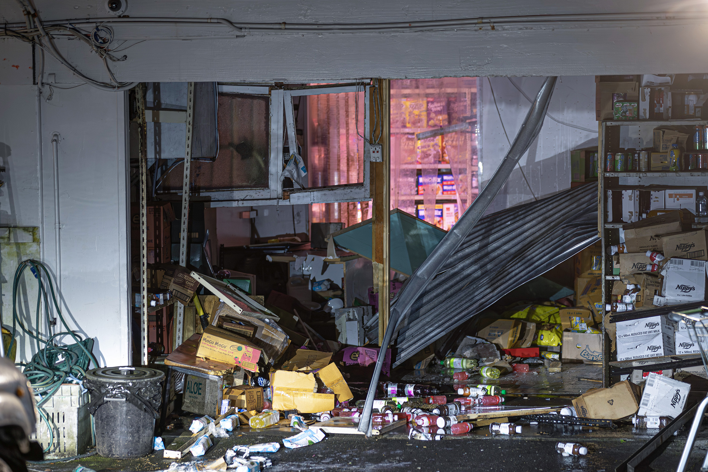 The offenders took three boxes of cigarettes during the ram raid. Photo / Hayden Woodward 
