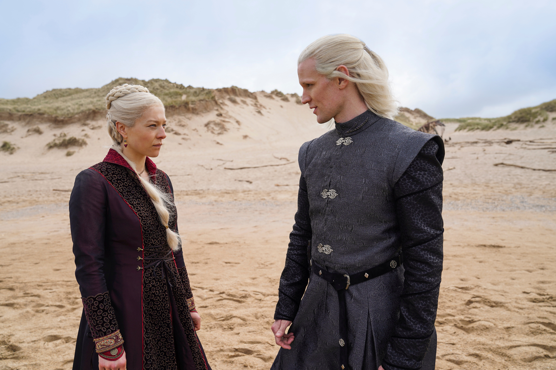 Emma D’Arcy as Rhaenyra Targaryen, left, and Matt Smith as Prince Daemon Targaryen. Photo / AP, HBO