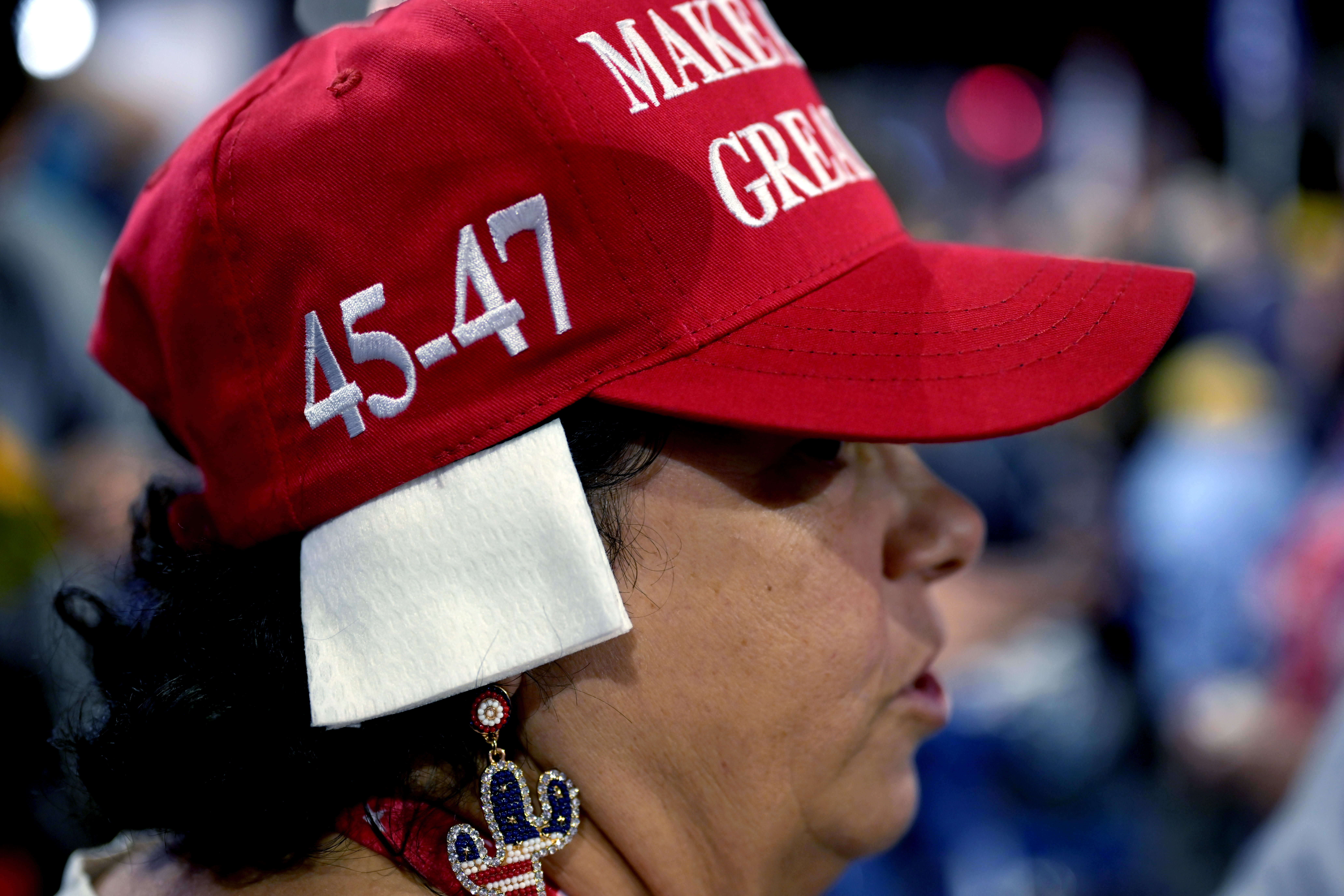 A bandage-clad delegate at the Republican National Convention. Photo / Getty Images