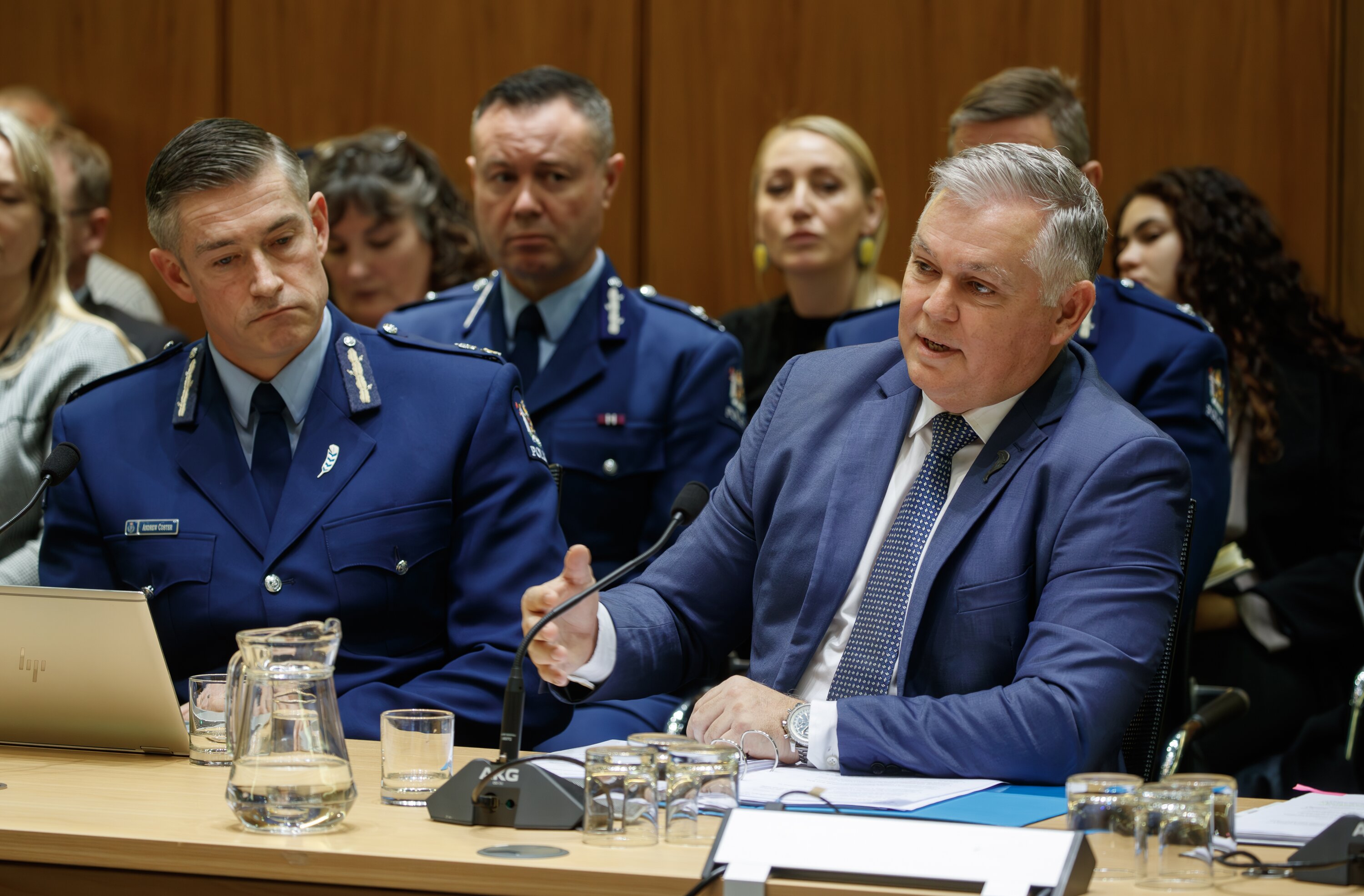 Police Commissioner Andrew Coster (left) and Police Minister Mark Mitchell. Photo / Mark Mitchell   
