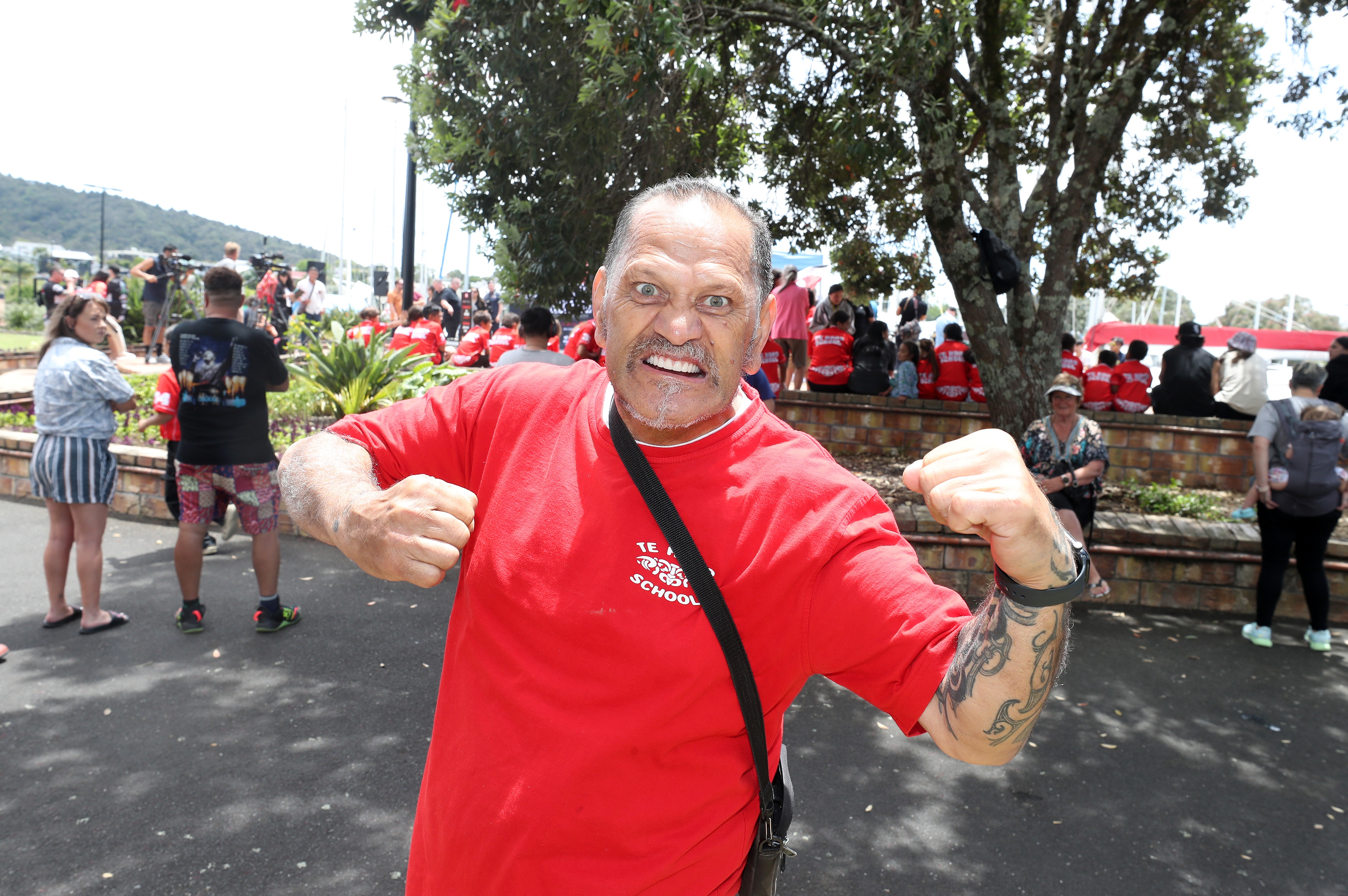 Lani Daniels’ first boxing coach, Renata Shortland, from Te Horo School,  was there for the weigh-in before her IBF light heavyweight title fight.