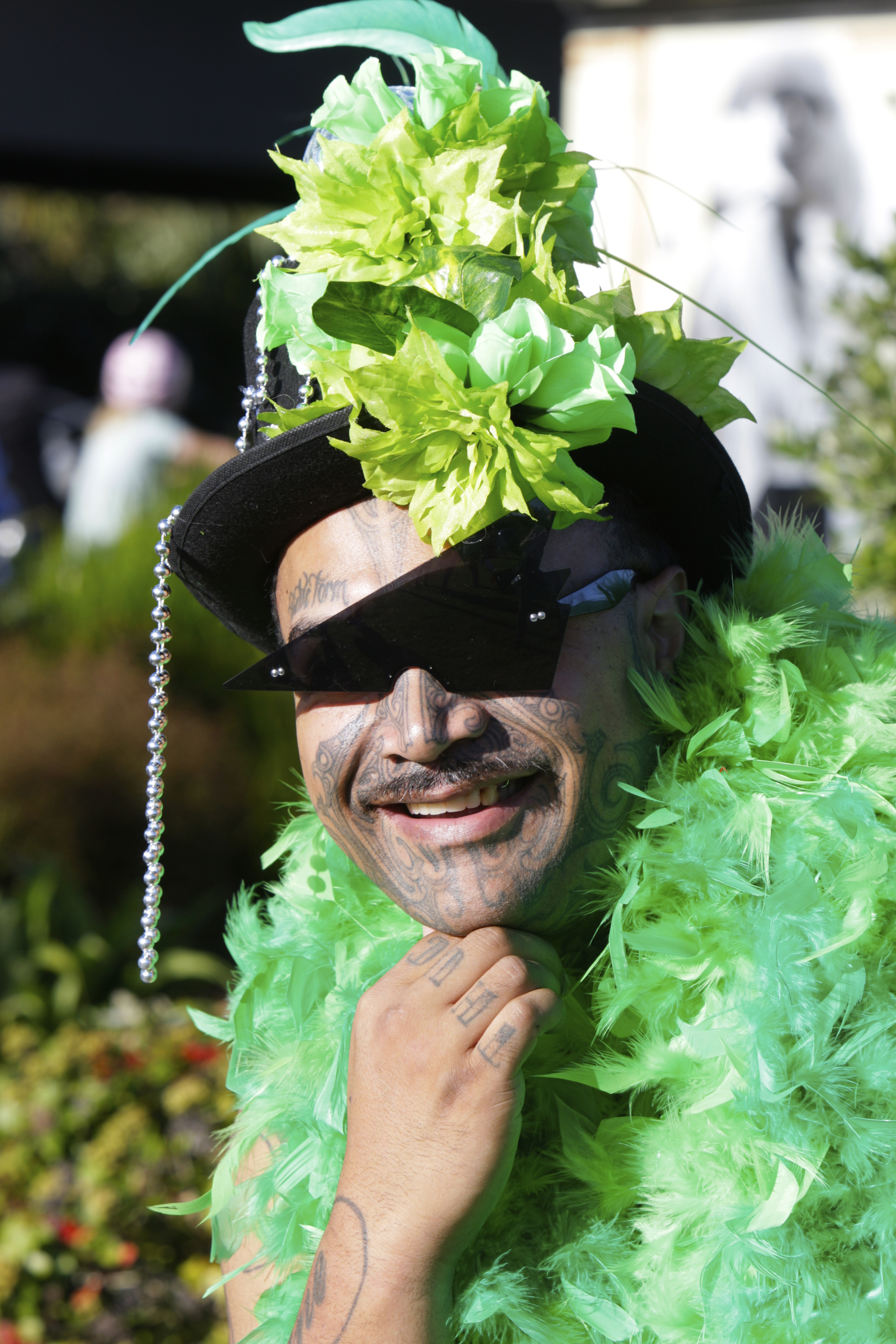 Vincent Nathan was fabulous in green at the Pride Parade.