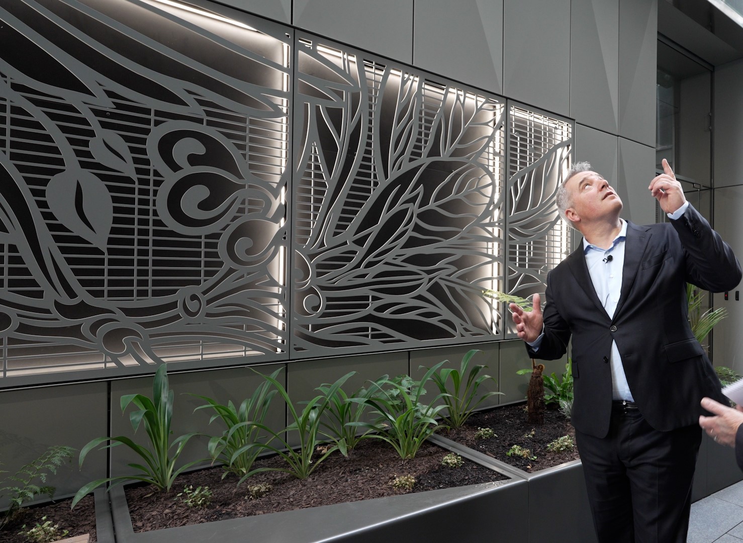 Culum Manson in the laneway from Albert St to Mills Lane at the new FNZ Centre, 50 Albert St. Photo / Carson Bluck