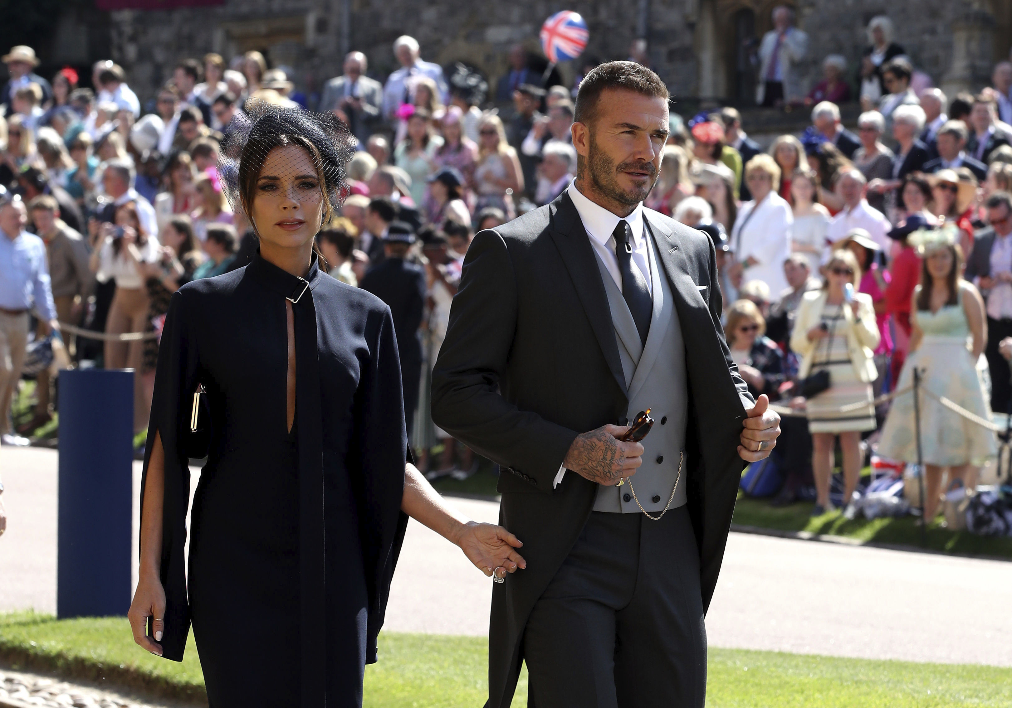 Victoria and David Beckham were invited to Harry and Meghan's wedding, but not the dinner afterwards. Photo / AP