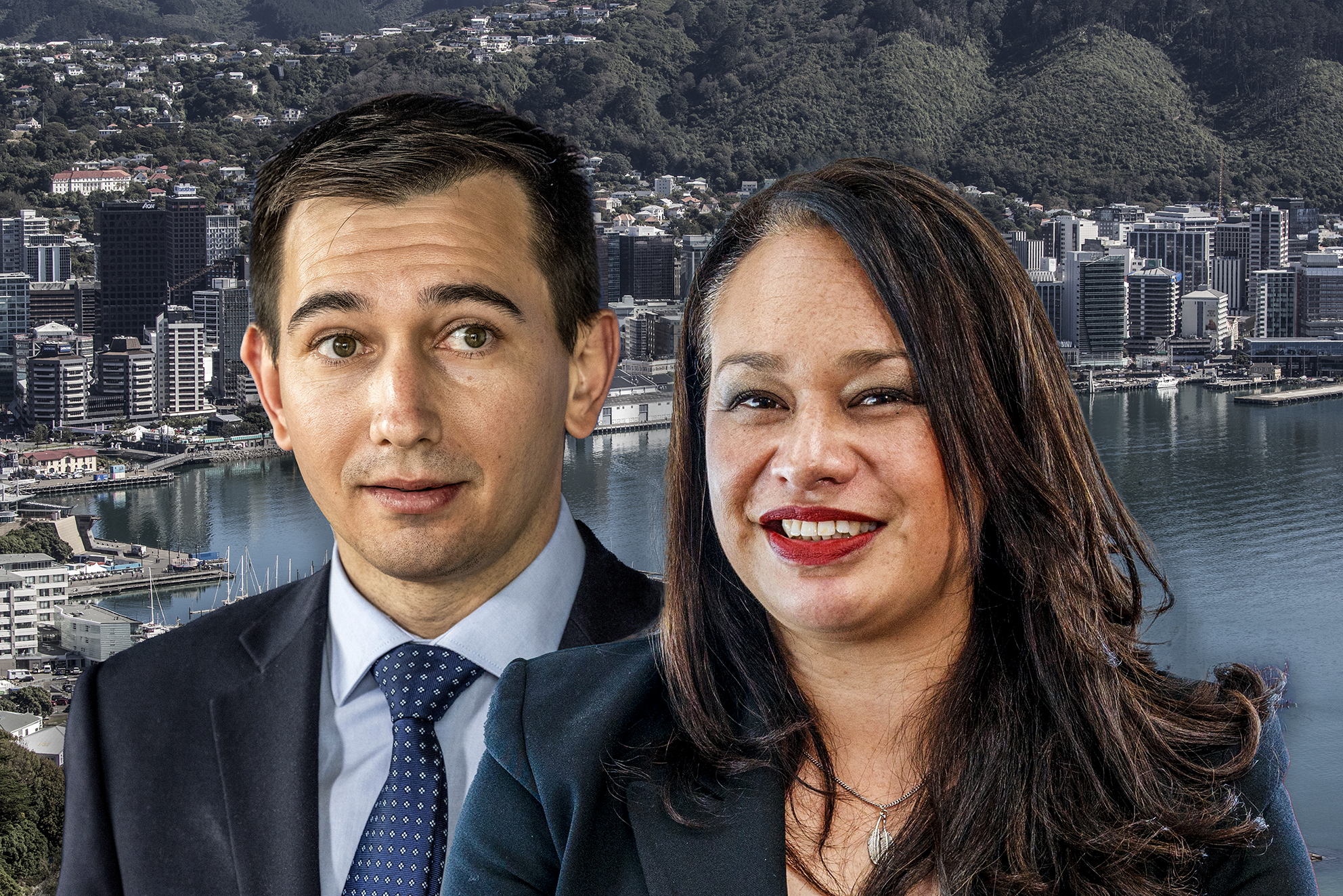Local Government Minister Simeon Brown and Mayor of Wellington Tory Whanau met this morning. Photos / Mark Mitchell