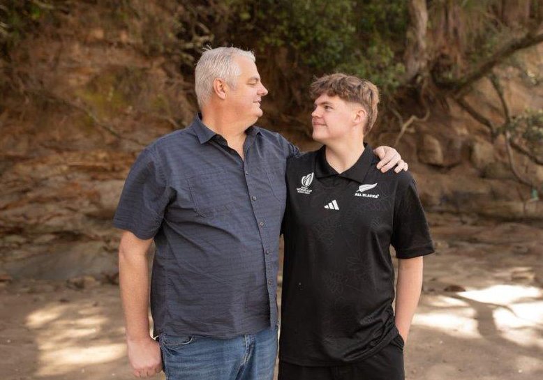 Simon Clark with his son Ethan, photographed in November 2023. Photo / Belinda Coles Photography 