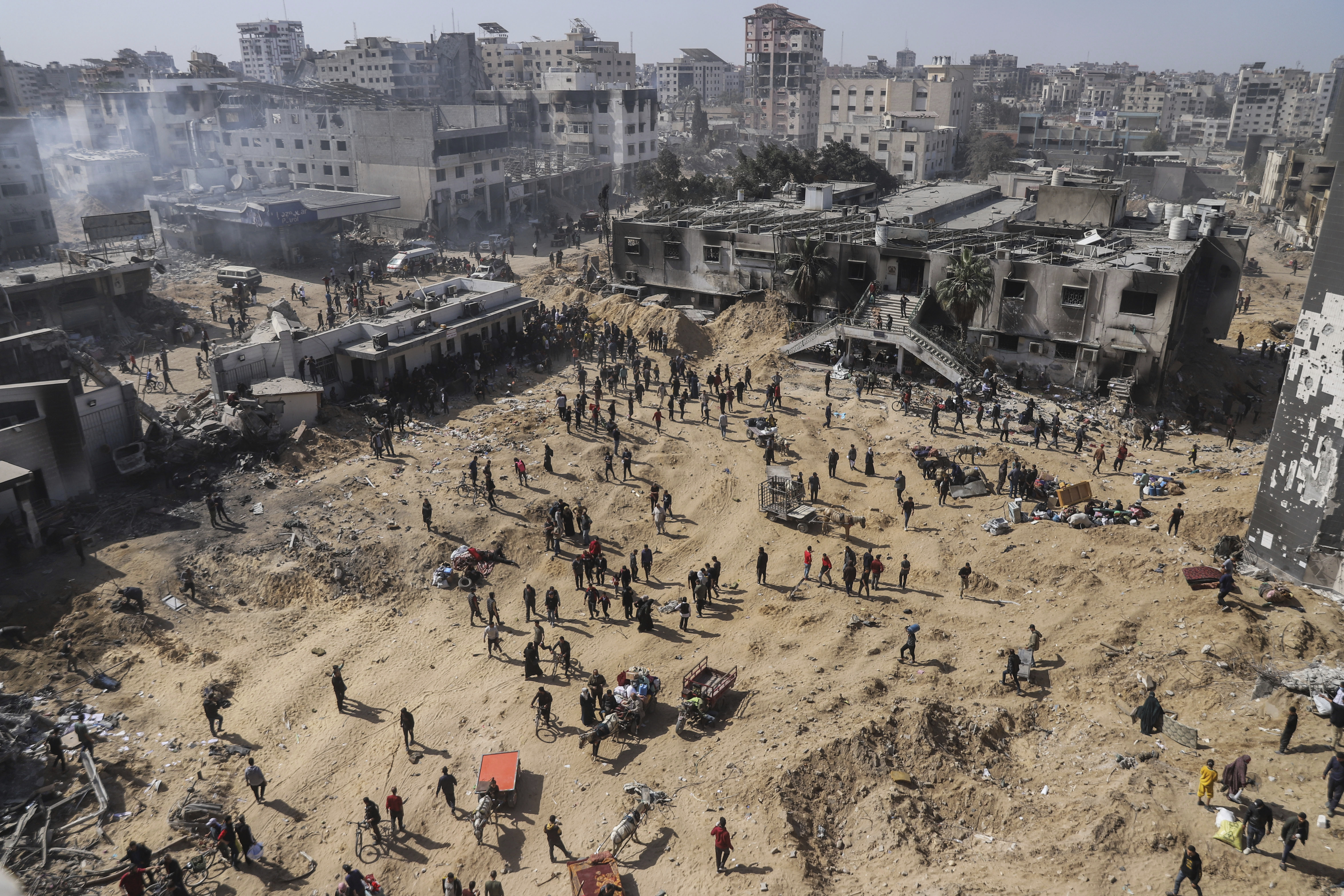 The Israeli air and ground offensive near Shifa Hospital in Gaza City caused widespread devastation. Photo / AP