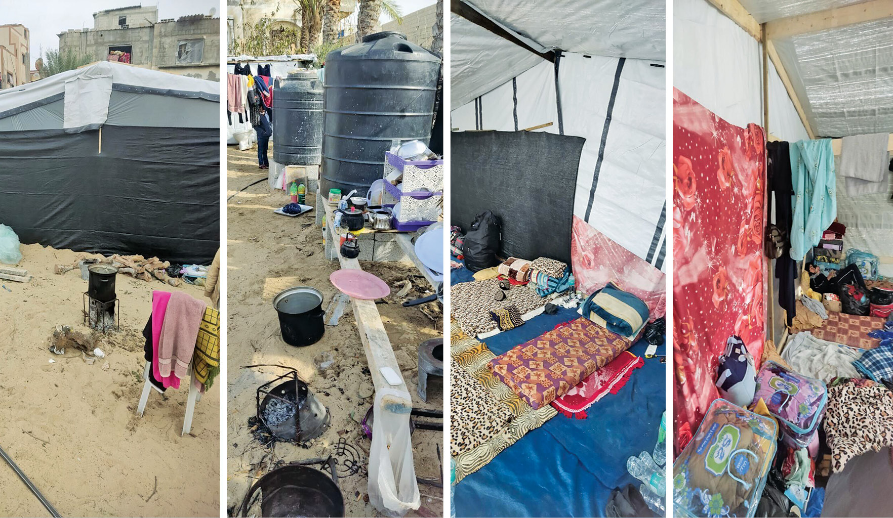 After all living in the same home in Al Nasser for more than 30 years, the family of 42 have moved into two tents in Khan Yunis after being forced to evacuate Rafah early last week. Photo / Supplied