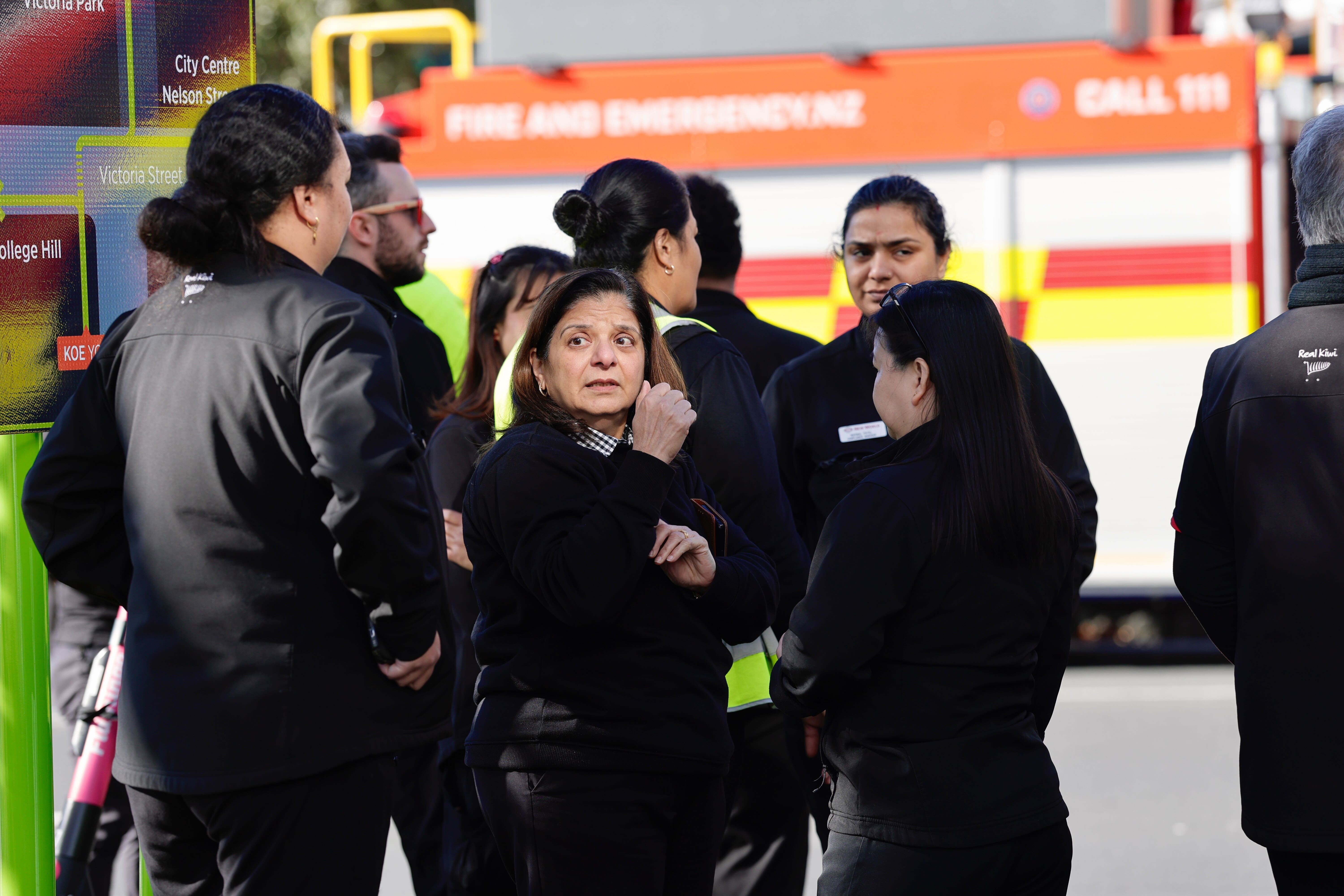 New World staff outside the supermarket. Photo / Dean Purcell