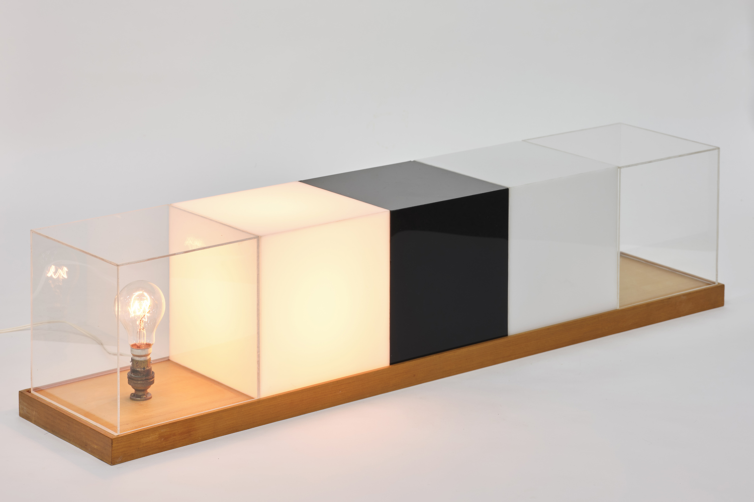 Five Cubes to Black: Daylight to Nighlight, 1976, Bill Culbert. Photo / Supplied