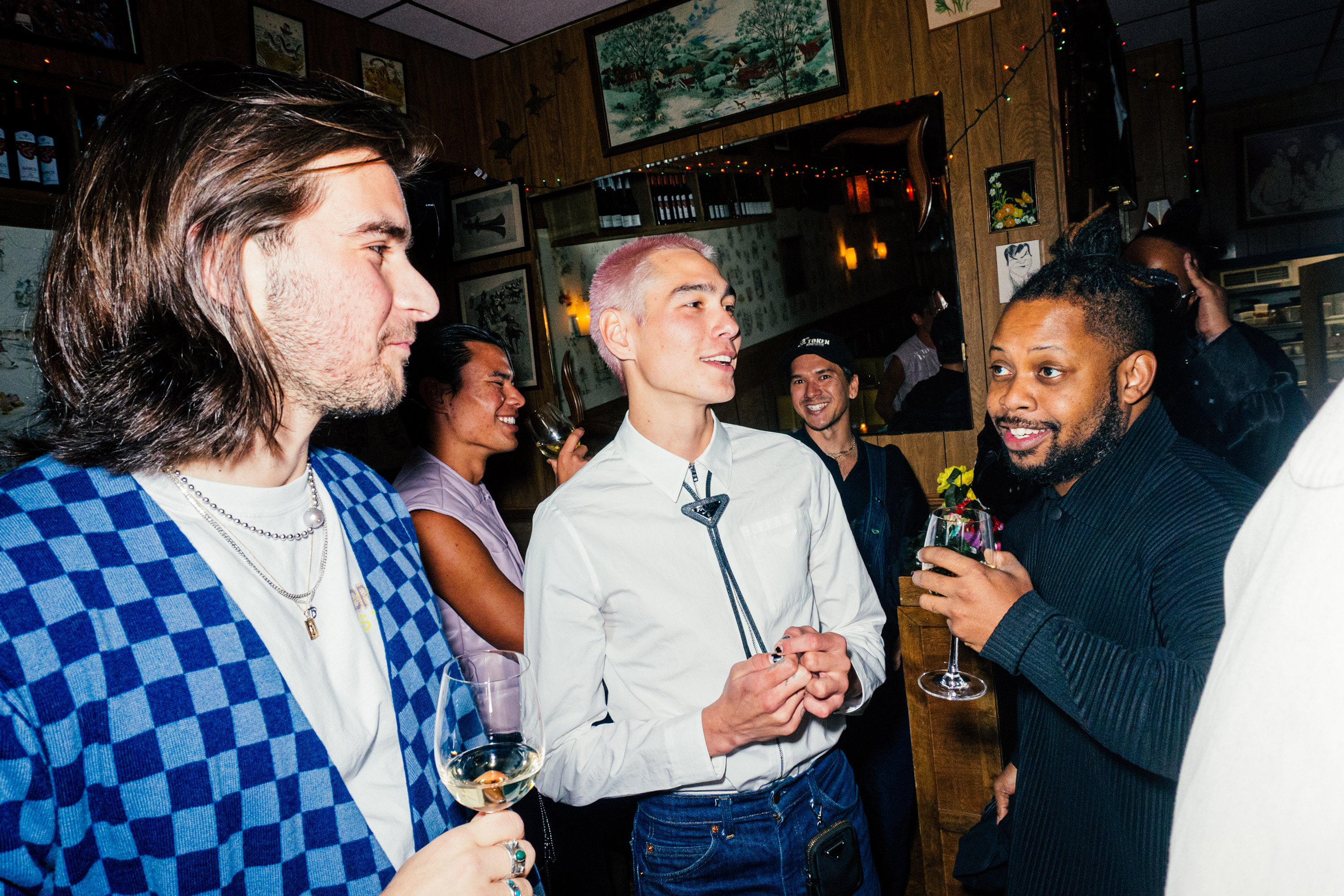 From left, Hugo Renaudin, Evan Mock and Kendall Werts at Mock's super sweet 16 birthday party at The Flower Shop, in New York, April 2022. Photo / Jutharat Pinyodoonyachet, The New York Times)