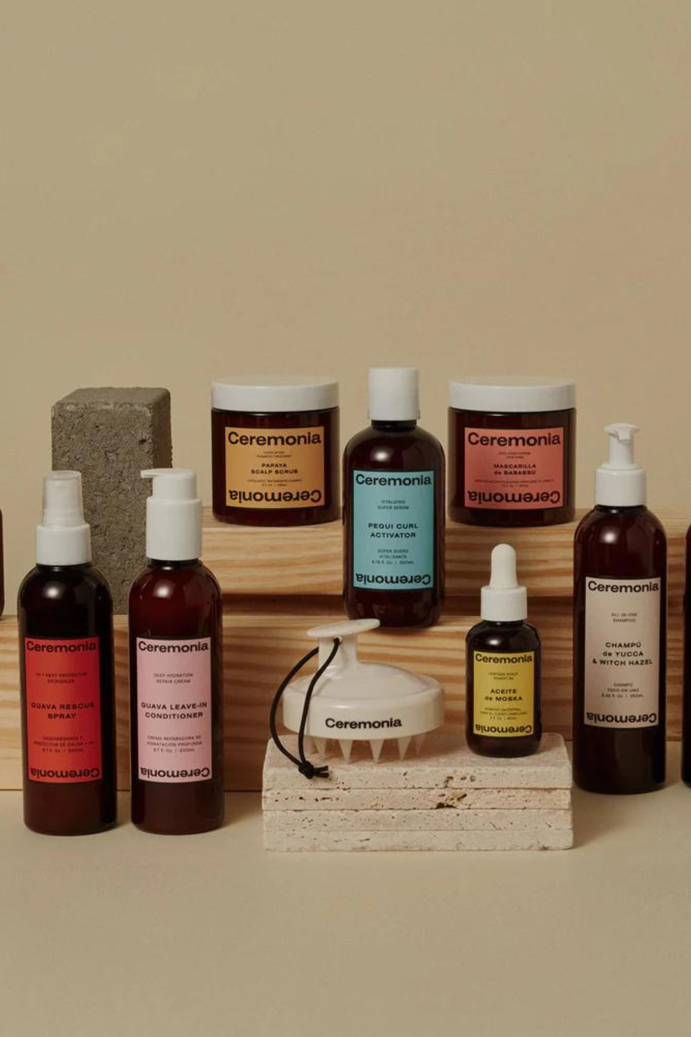 The Ceremonia range highlights high-performance natural botanicals hailing from Latin America.