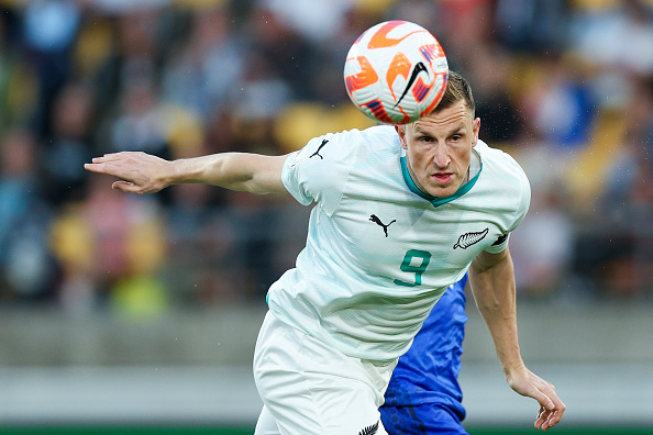 Star striker Chris Wood will be a key player for the All Whites at next year's football World Cup. Photo / Getty Images