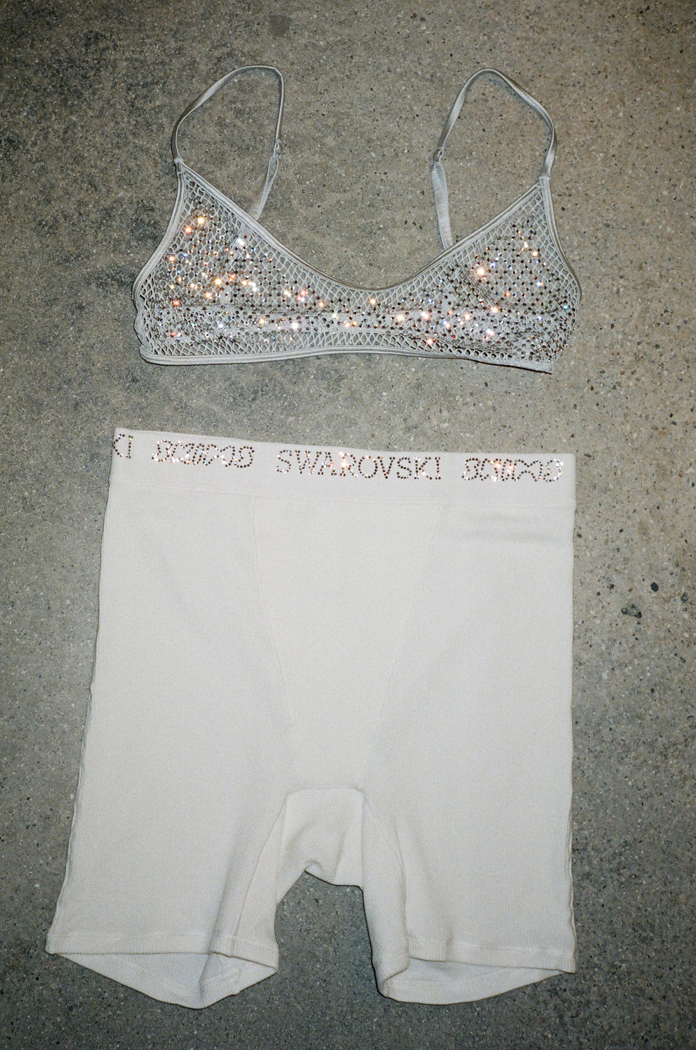 A crystal mesh piece and a cotton piece from the Swarovski x Skims collaboration. Thanks to the Swarovski connection, the line will go wide not just on social media. Photo / New York Times