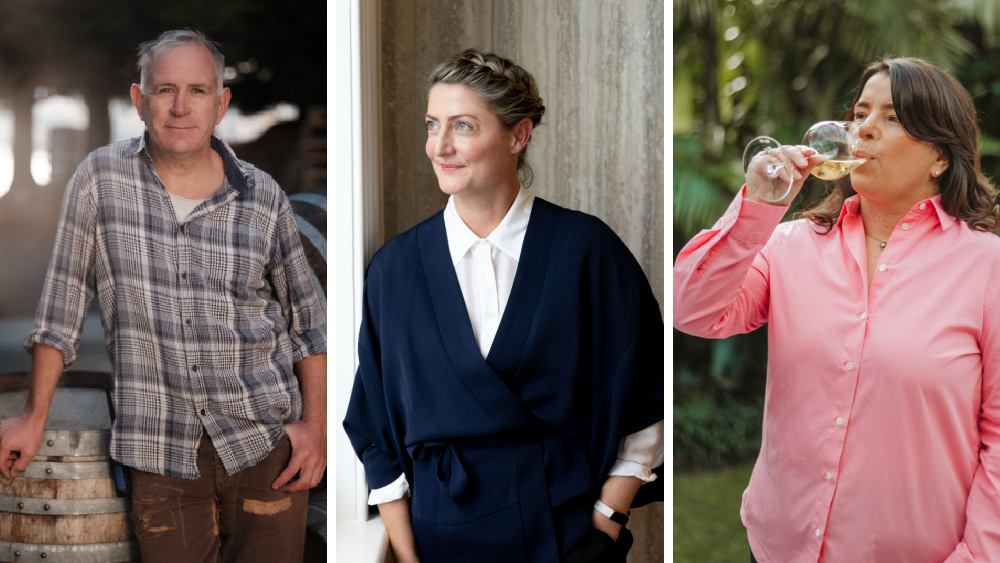 Nick Mills, Leah Kirkland and Liz Wheadon share what it's like working in the New Zealand wine industry amidst declining drinking rates. Photo / Herald composite