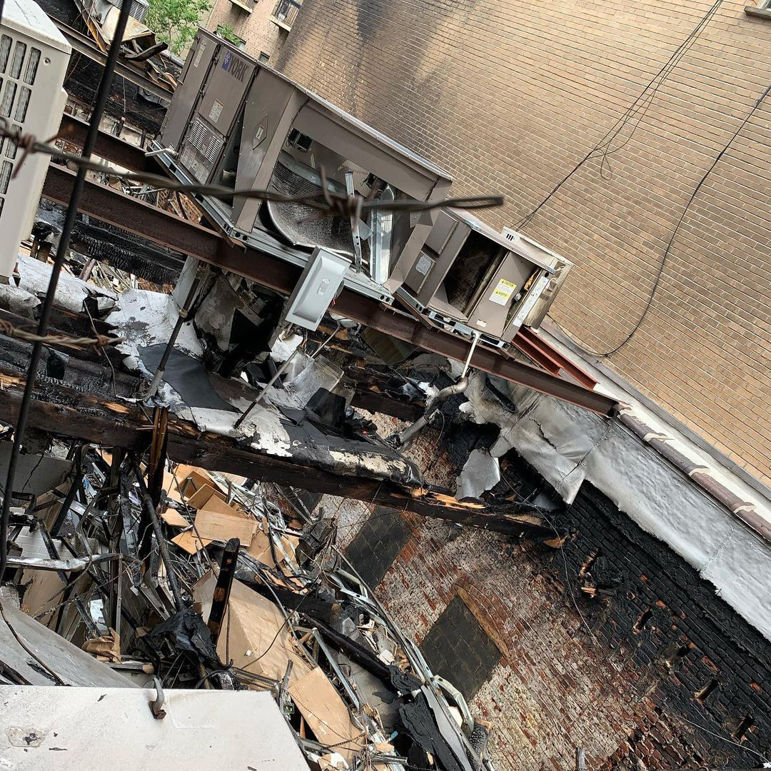 The apartment was completely destroyed. Photo / Instagram