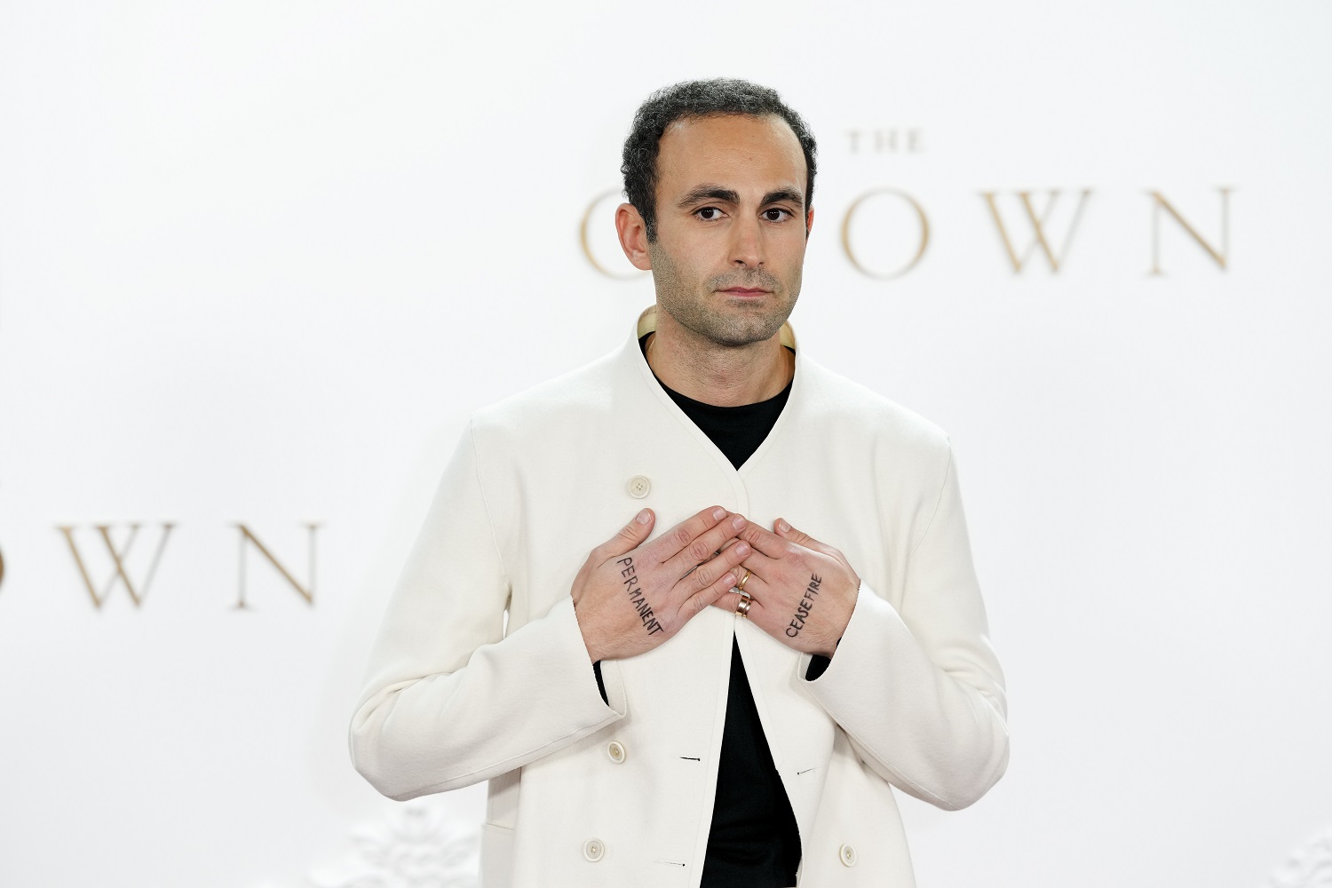 Khalid Abdalla at the premiere for 'The Crown' season 6 finale, in London. Photo / AP