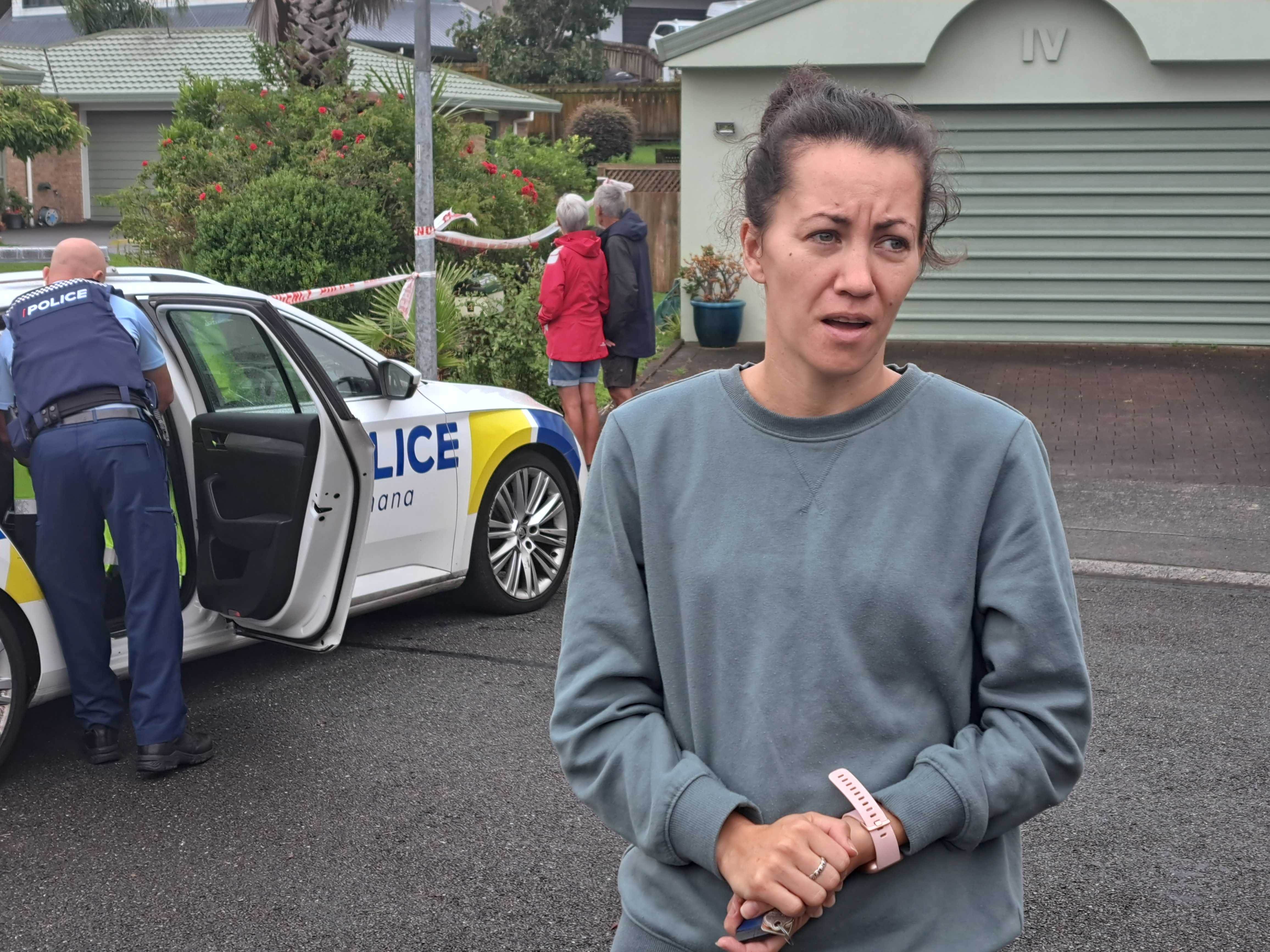 Neighbour Hayley Vincent saw the aftermath of a landslide that destroyed homes on Egret Ave, Tauranga. Photo / Carmen Hall