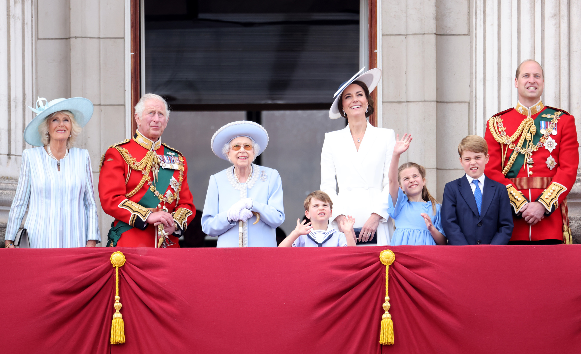 Members of the royal family watched the Trooping the Colour show from the Palace balcony. Photo / Getty Images