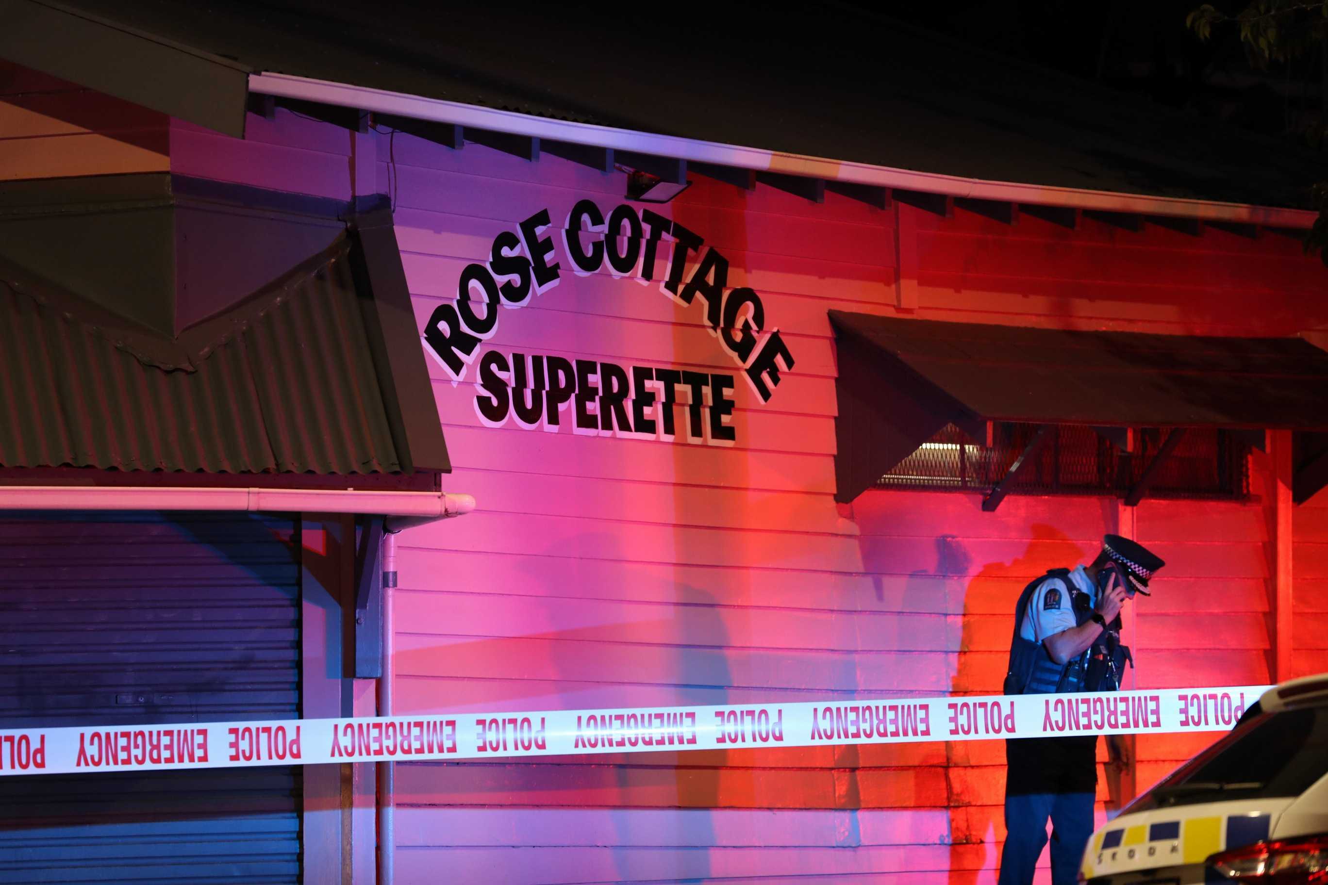 Police responded to a serious incident at the Rose Cottage Superette in Sandringham. Photo / Hayden Woodward