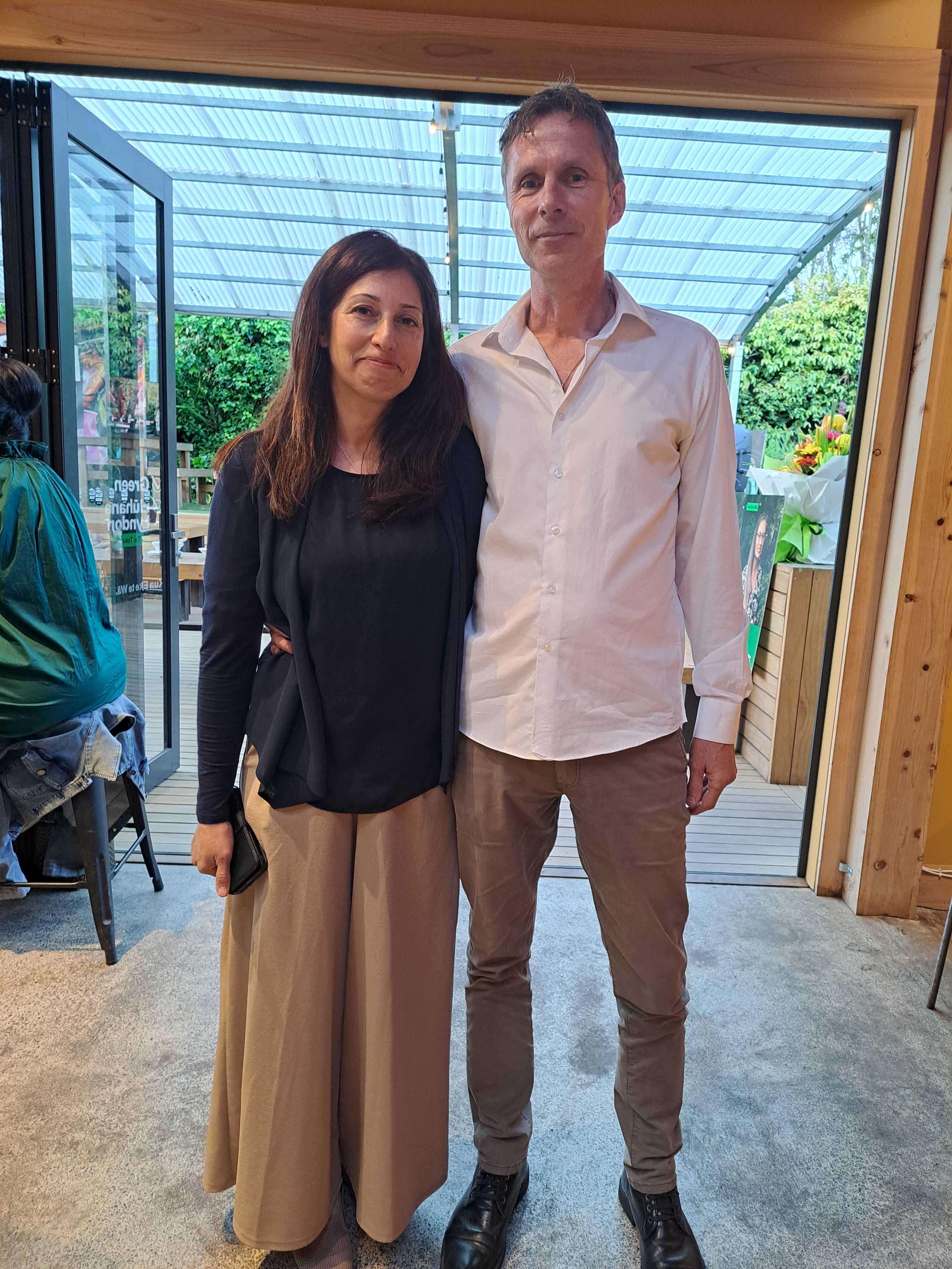 Whangārei Greens candidate Rick Bazeley with his partner Mehrzad Zamanpour. Photo / Jenny Ling