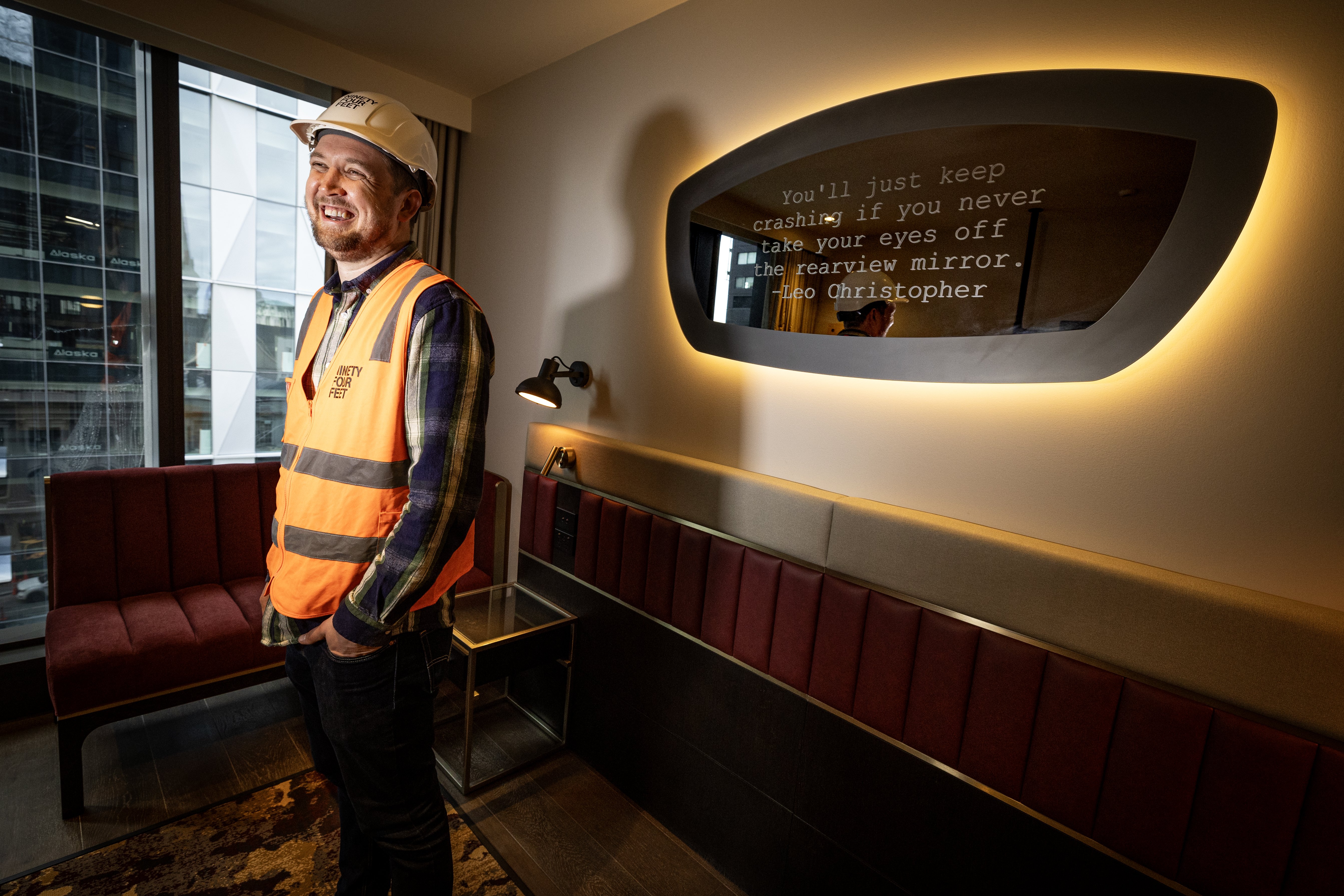 Hotel Indigo Auckland general manager Matt Simister in one of the new rooms on level five. Photo / Jason Oxenham