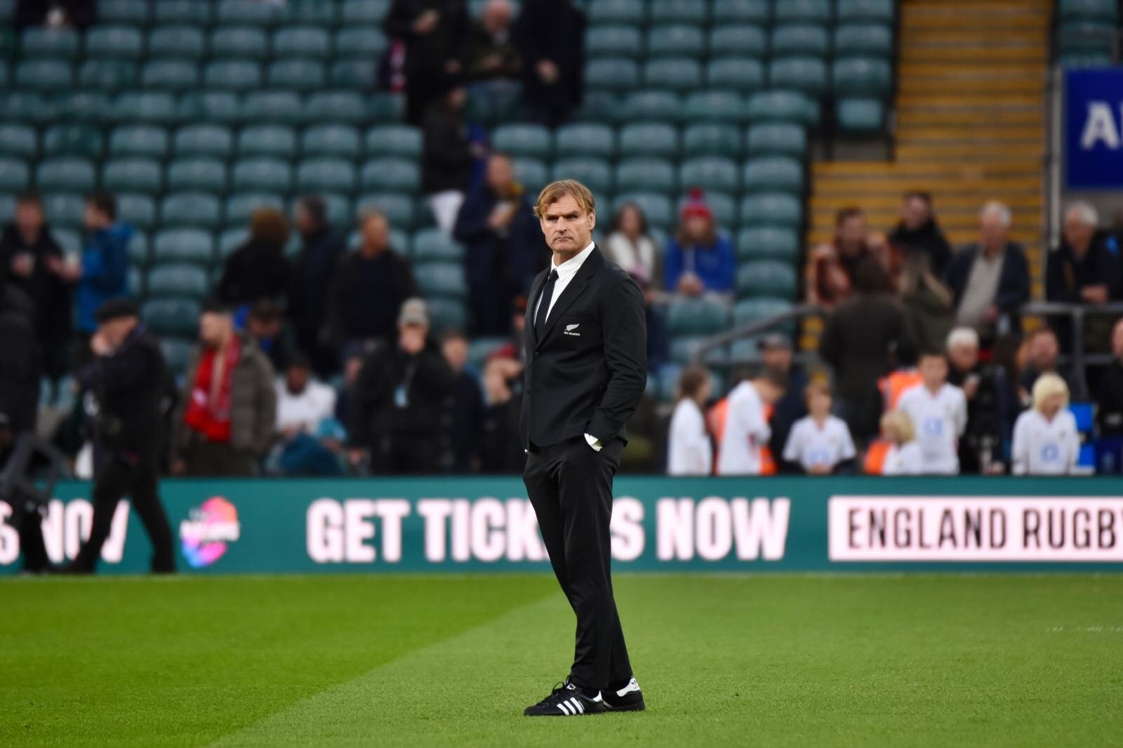 Scott Robertson at Twickenham ahead of the All Blacks' defeat to England. Photo / Brad Roberts