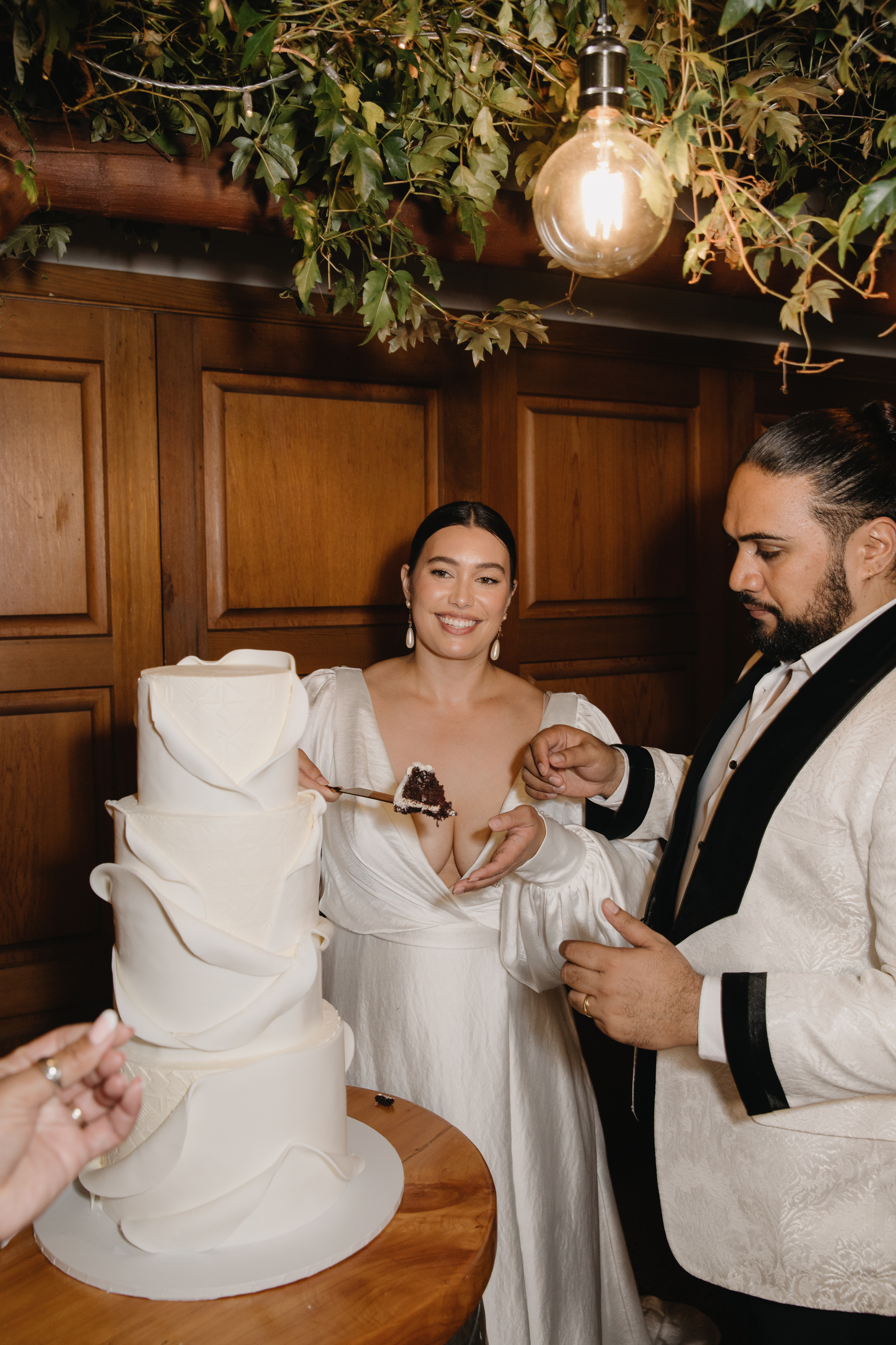 The intricate cake featured rose petal-like icing. Photo / Jesse and Jessie