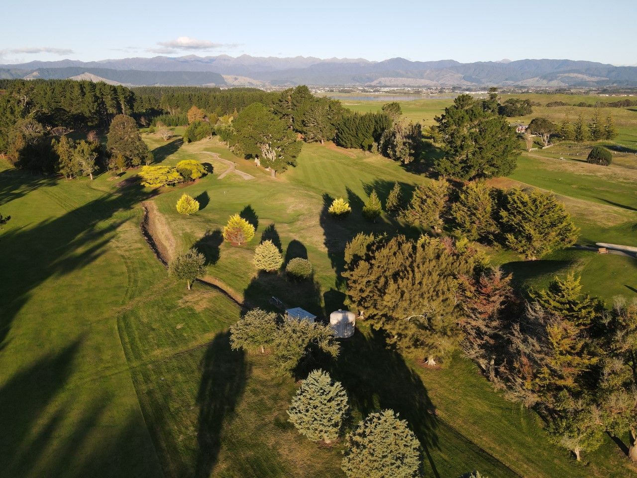 A view of the Moutere Links course near Levin from the sky. 