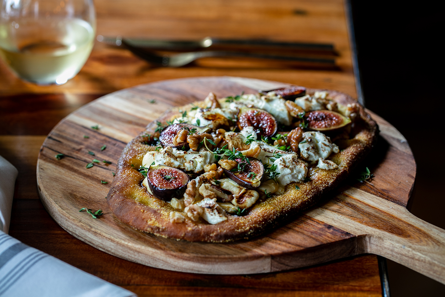 The flatbread with ricotta and fig. Photo / Babiche Martens