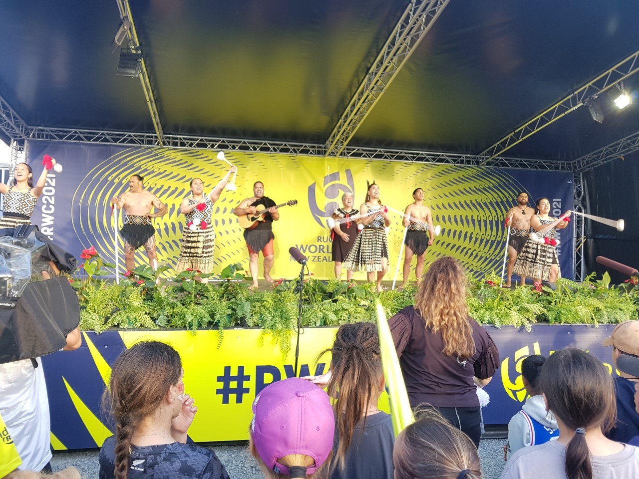 Members of Whangārei roopu Te Puu Ao entertain the crowds between games at the Northland Events Centre.  Photo / Mike Dinsdale