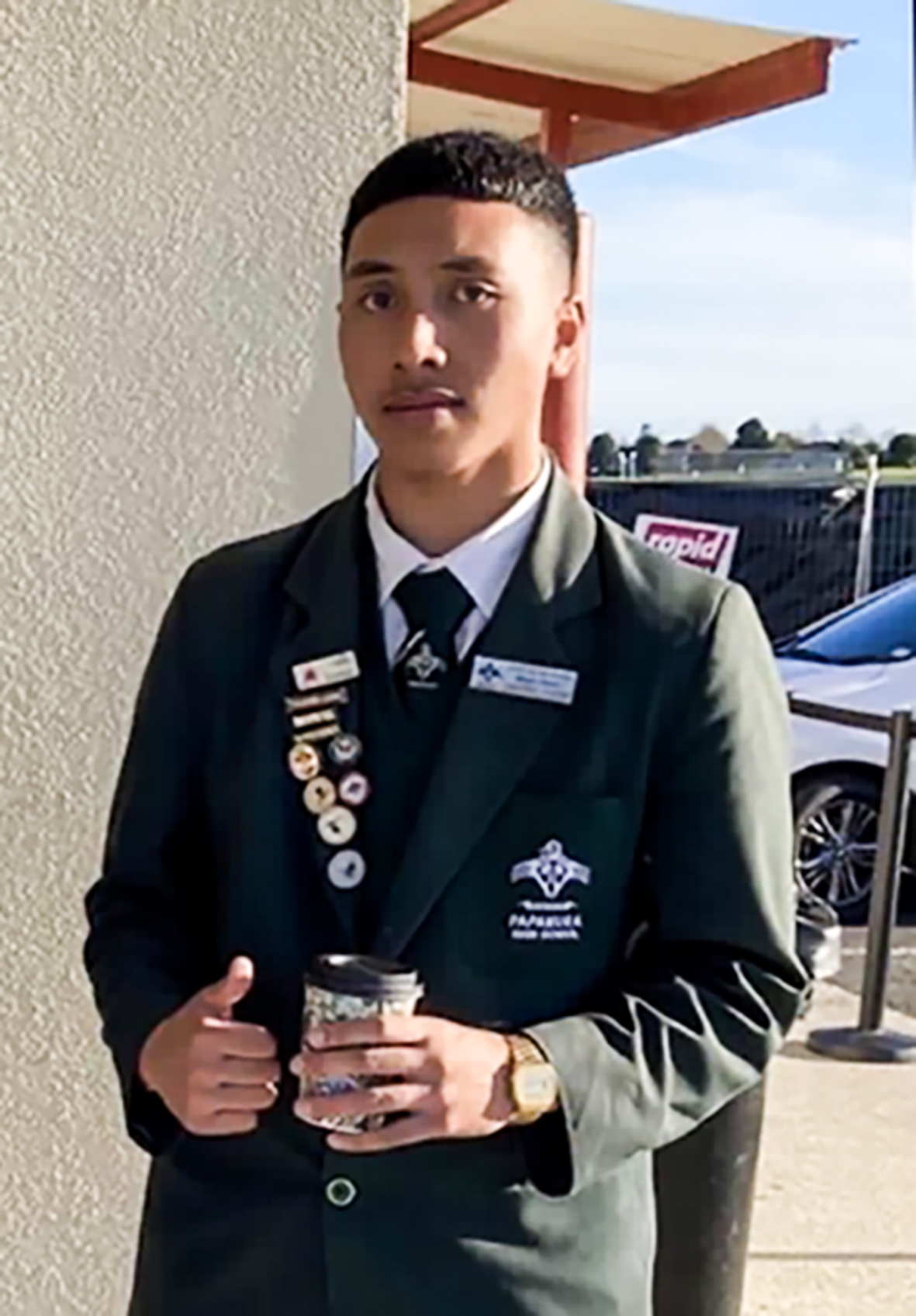 Papakura High head boy Elijah Olano, 18, worked full time during Level 4 but is keen to get back to school. Photo / Supplied