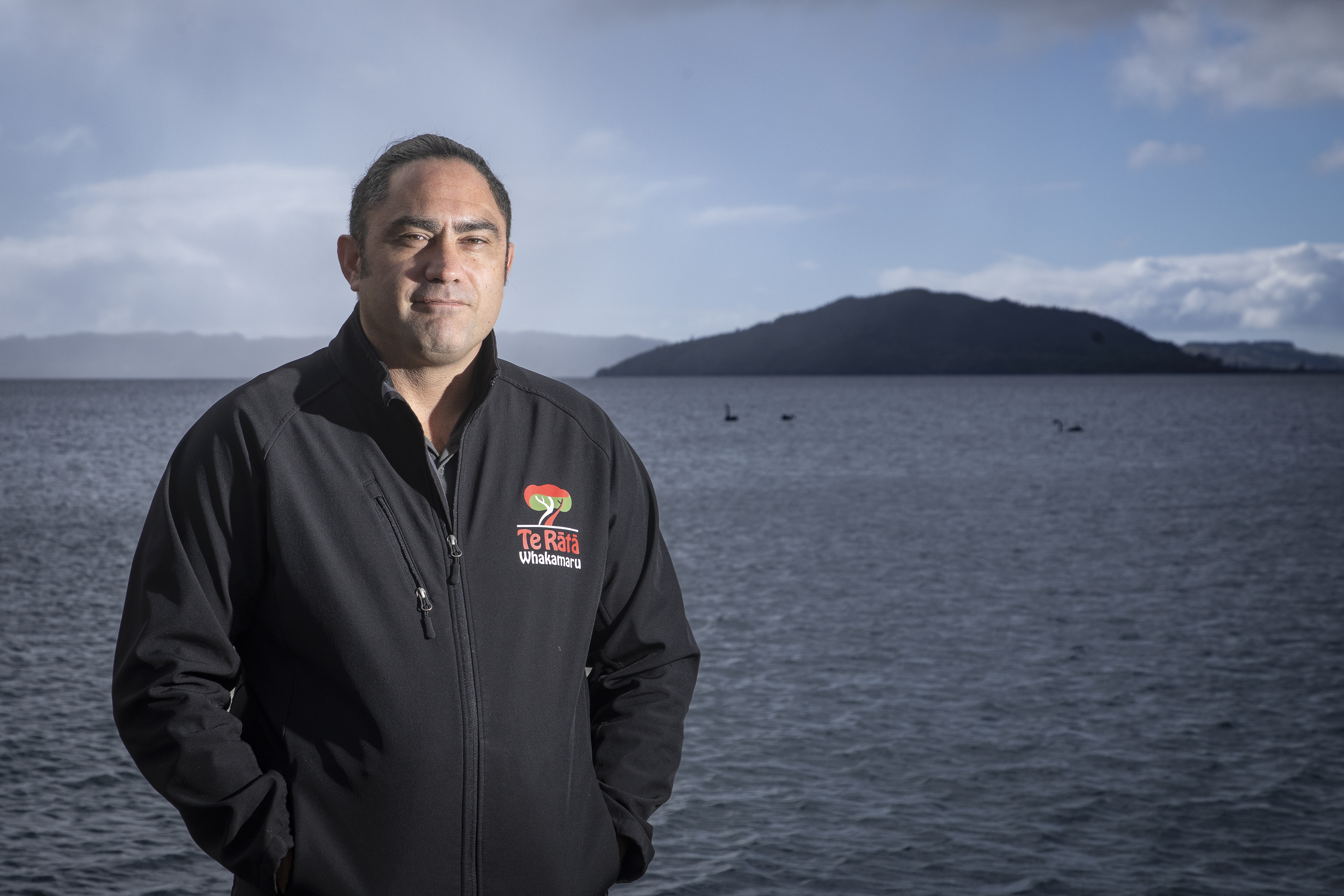 Arapeta Tahana stands at Lake Rotorua. Photo / Andrew Warner