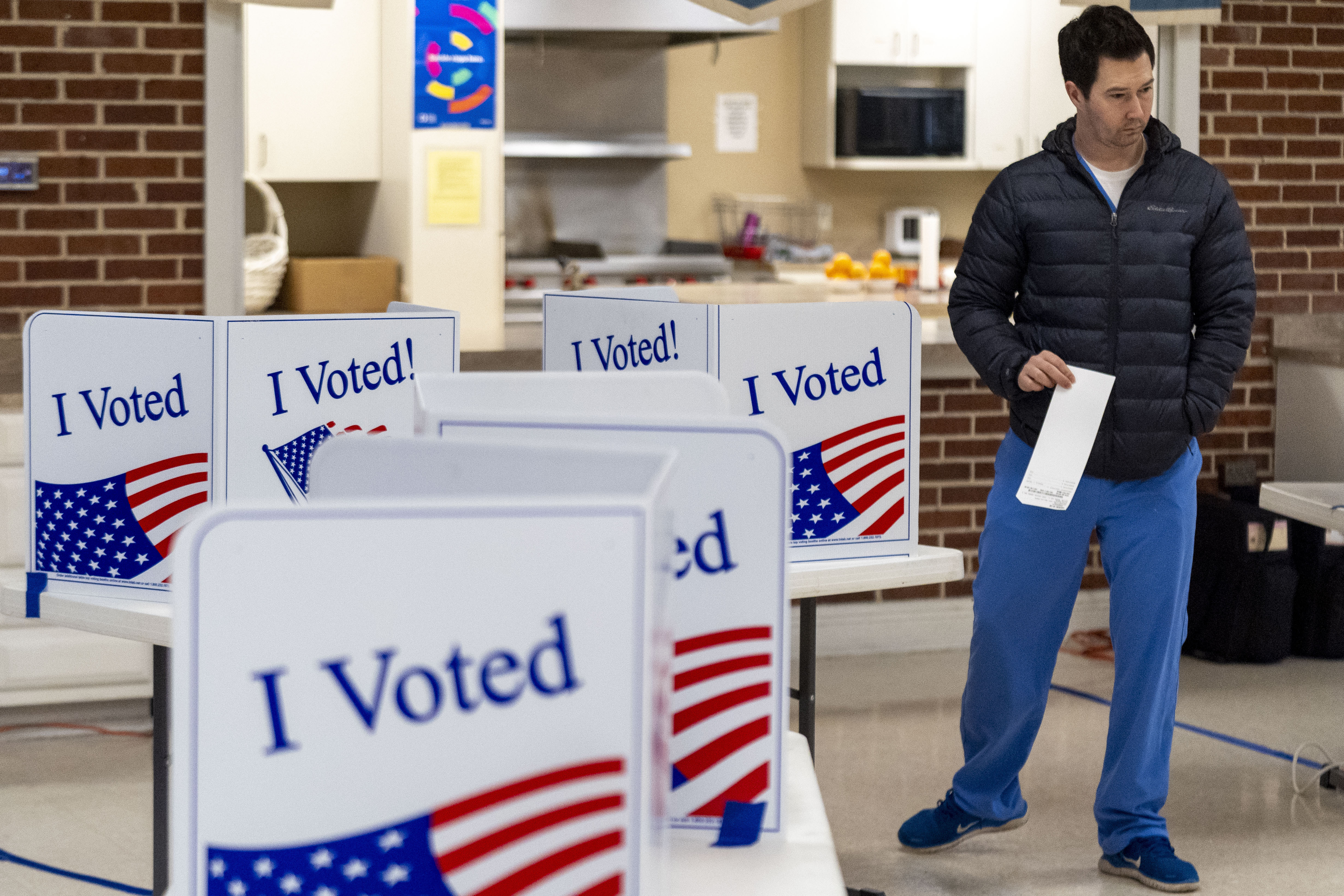 Mike Schmidt votes on the morning of the South Carolina Republican primary at Cayce United Methodist Church in Cayce, South Carolina. Photo / AP