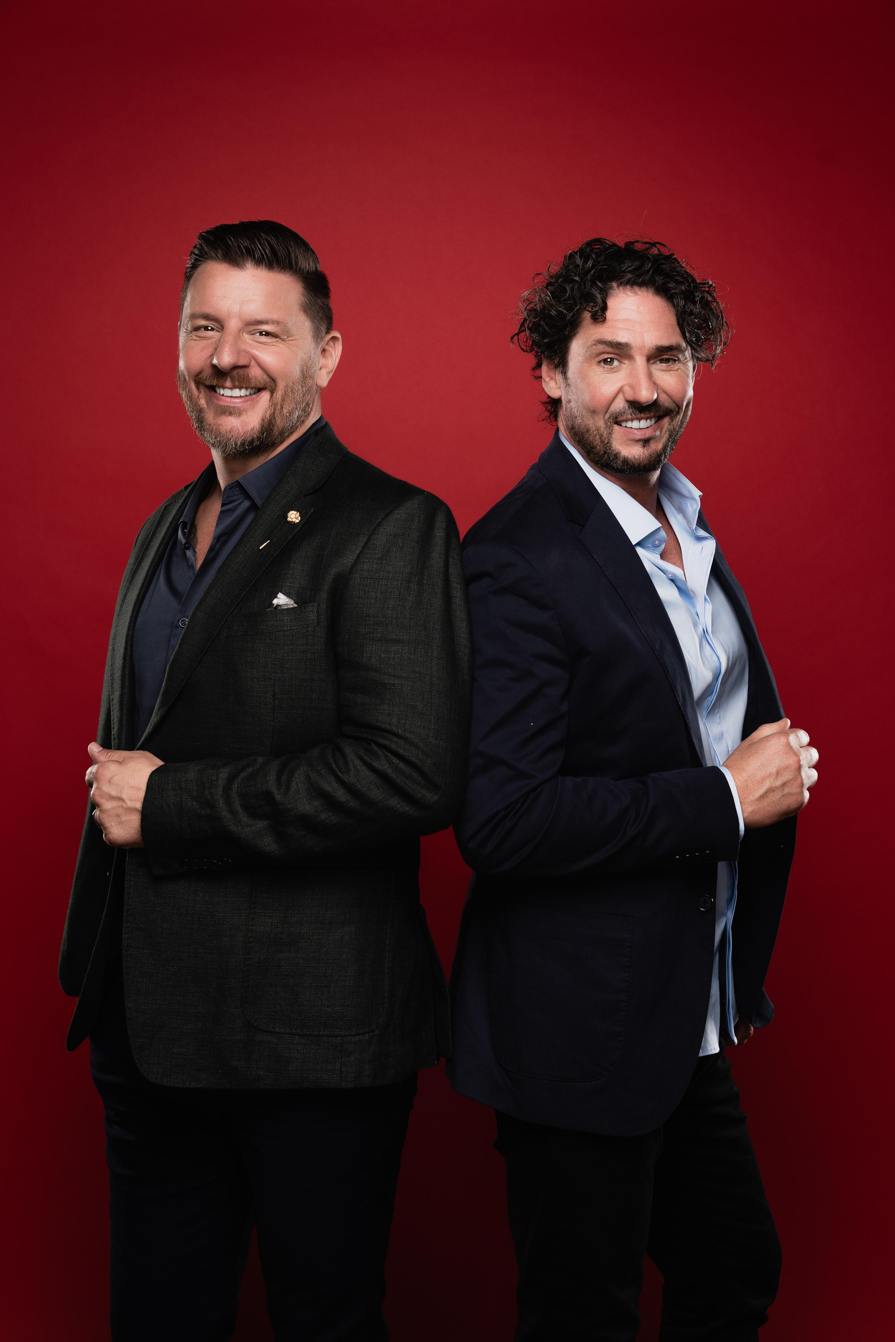 My Kitchen Rules' Colin Fassnidge and Manu Feildel. Photo / TVNZ