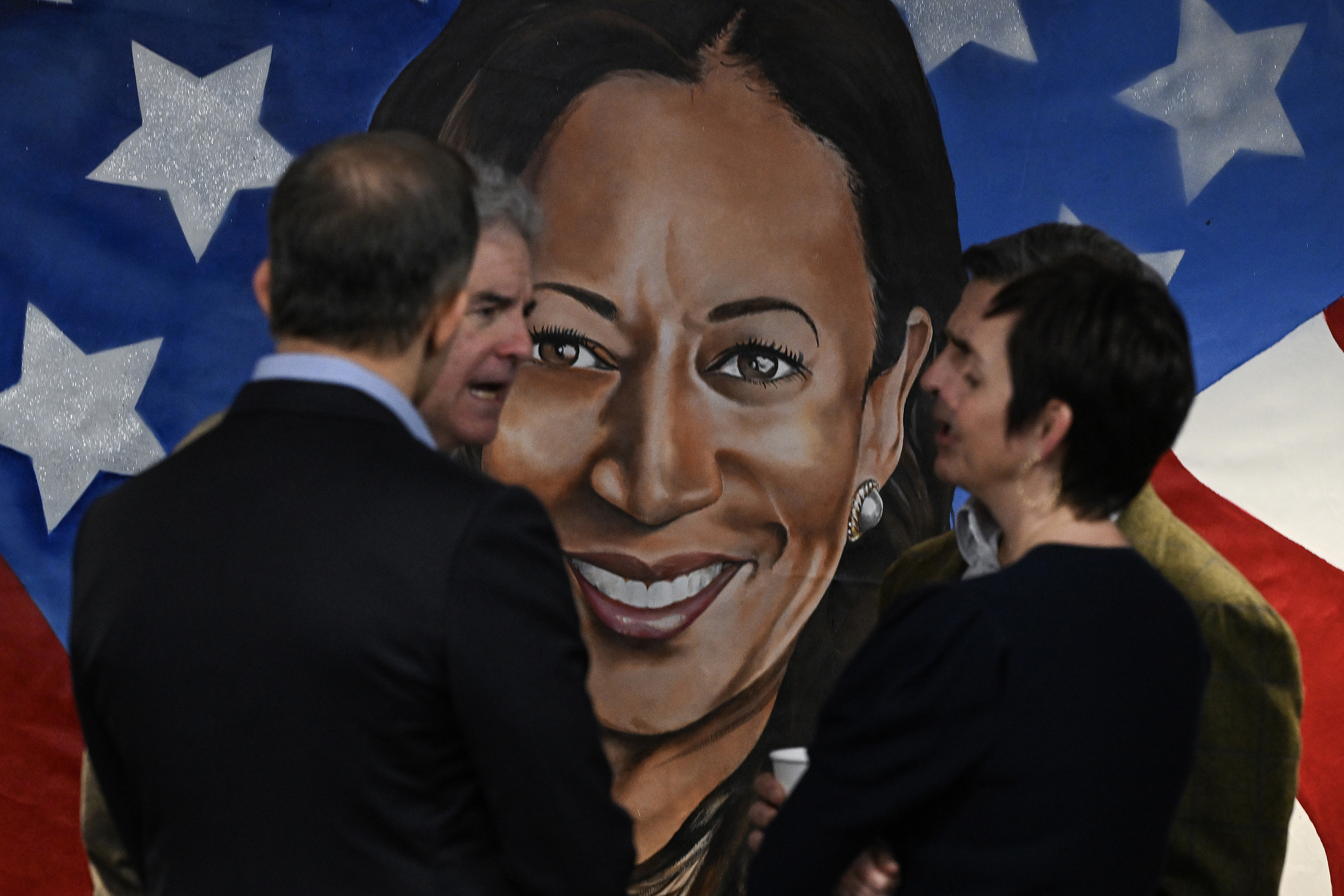 A mural of Harris at the Biden-Harris campaign headquarters in Wilmington, Delaware. Democratic leaders say choosing any other candidate could alienate vital constituencies who helped elect Biden in 2020. Photo / Kenny Holston, The New York Times