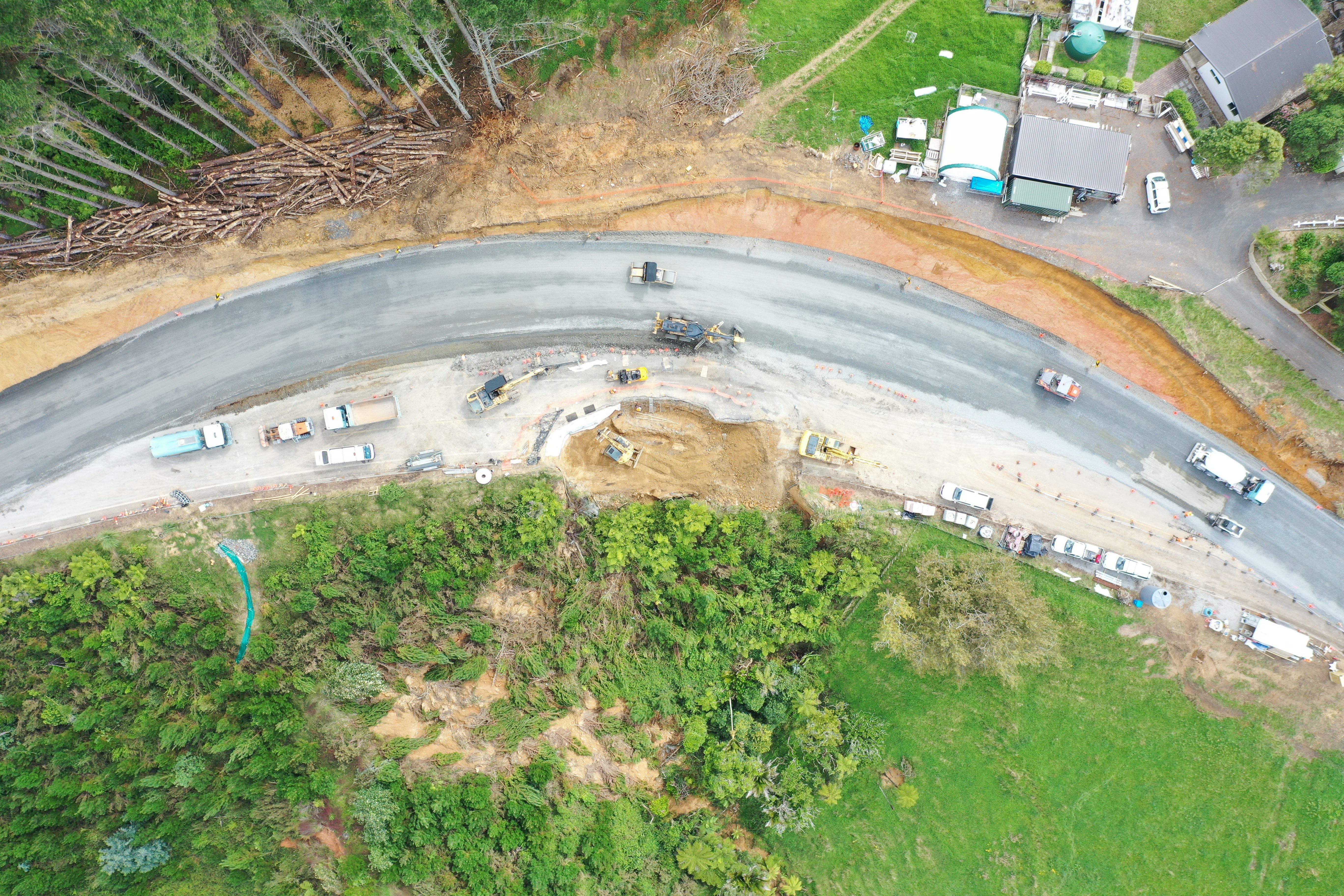 The new temporary diversion road will restore the crucial main road link between Raglan and Hamilton. Photo / Waka Kotahi