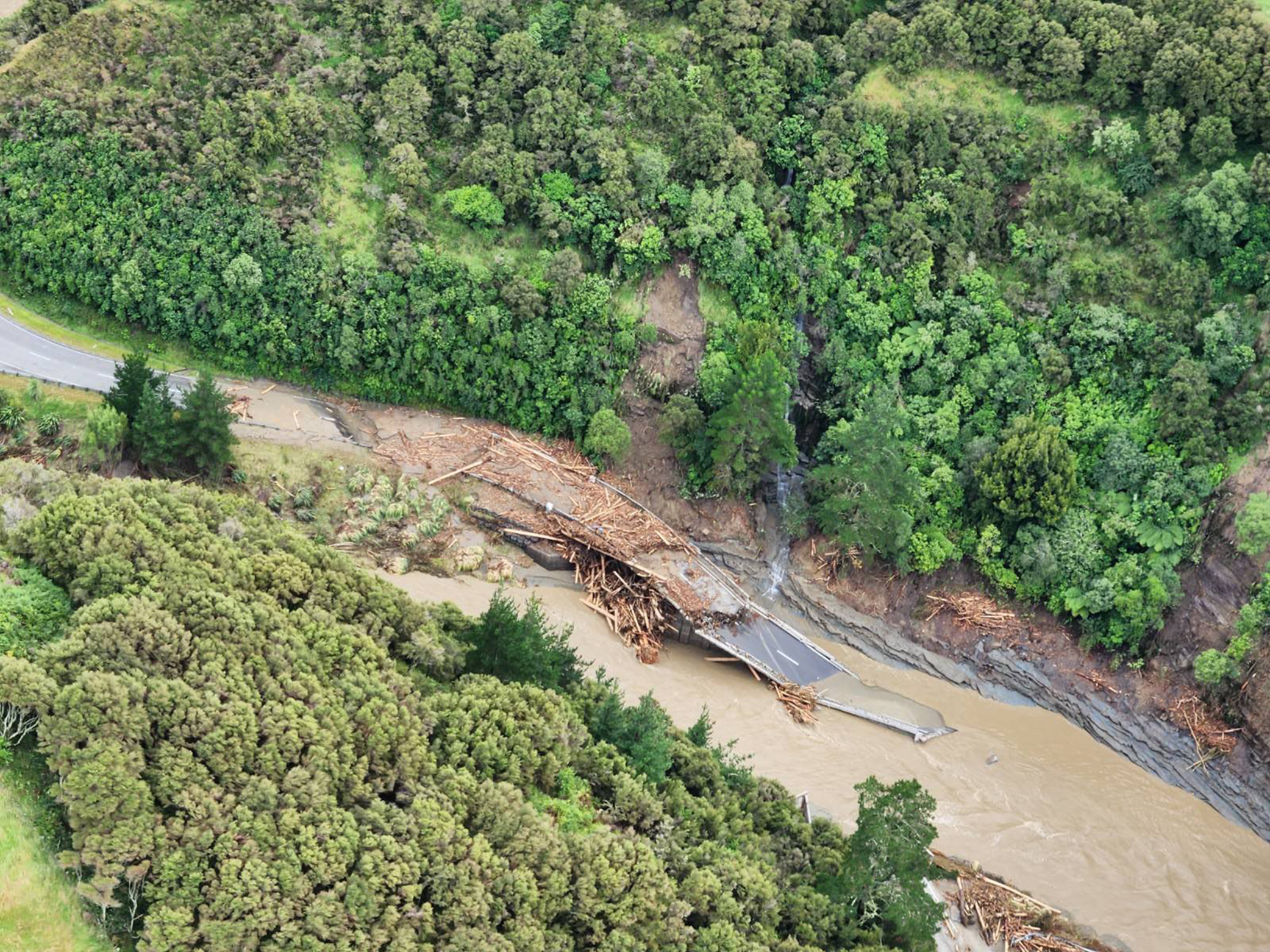 State Highway 2 Napier to Wairoa has been destroyed by Cyclone Gabrielle. Photo / Supplied