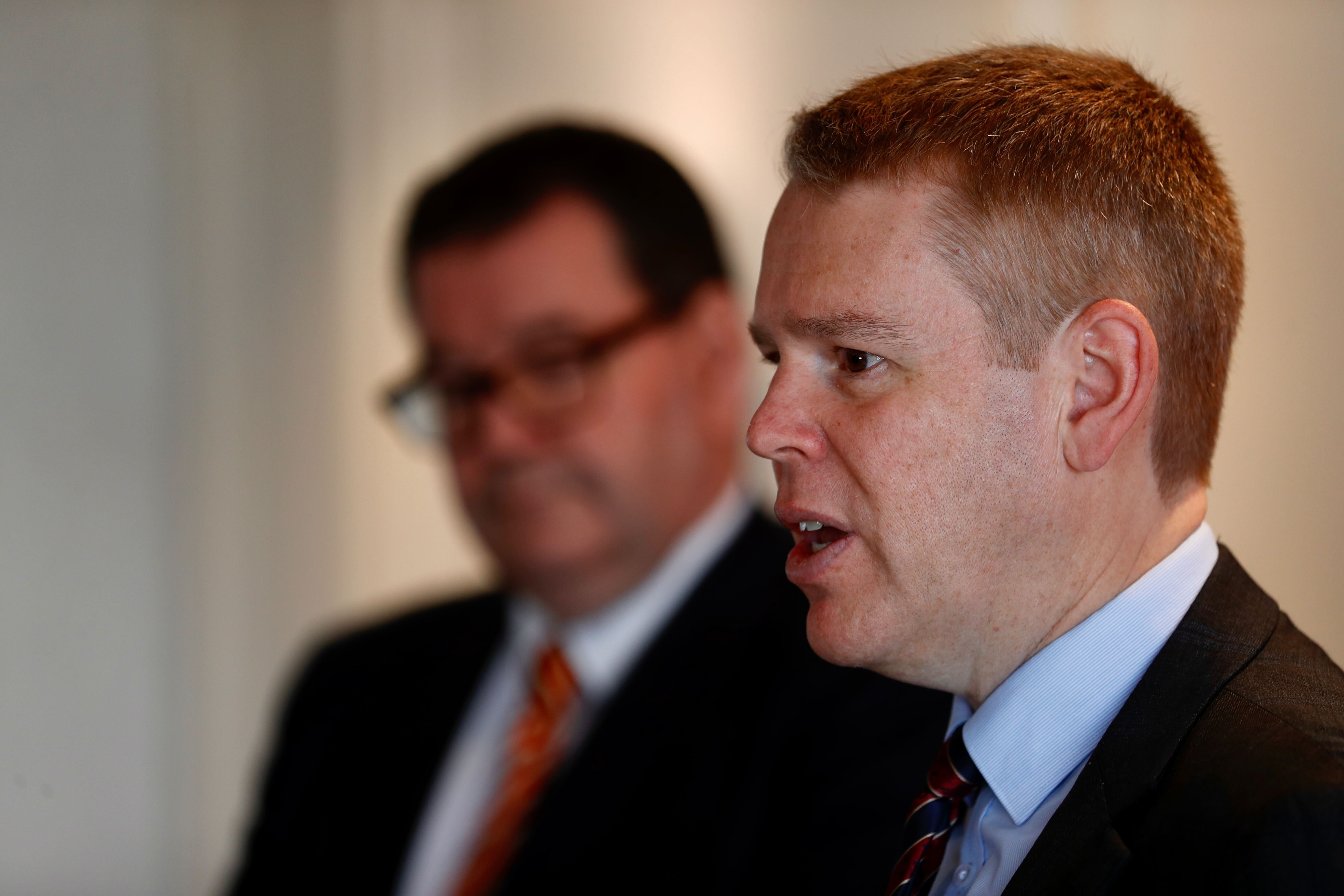 Labour leader Chris Hipkins and finance spokesman Grant Robertson say the change is a cut. Photo / NZME