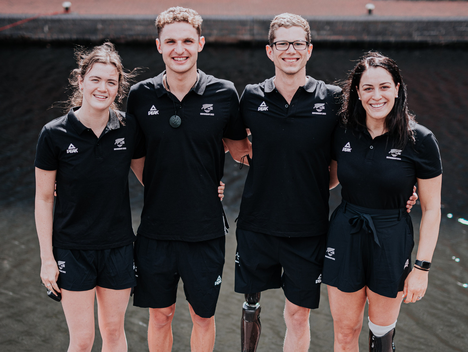 Sophie Pascoe (far right) with teammates Erika Fairweather, Lewis Clareburt and Jesse Reynolds. Photo / NZOC