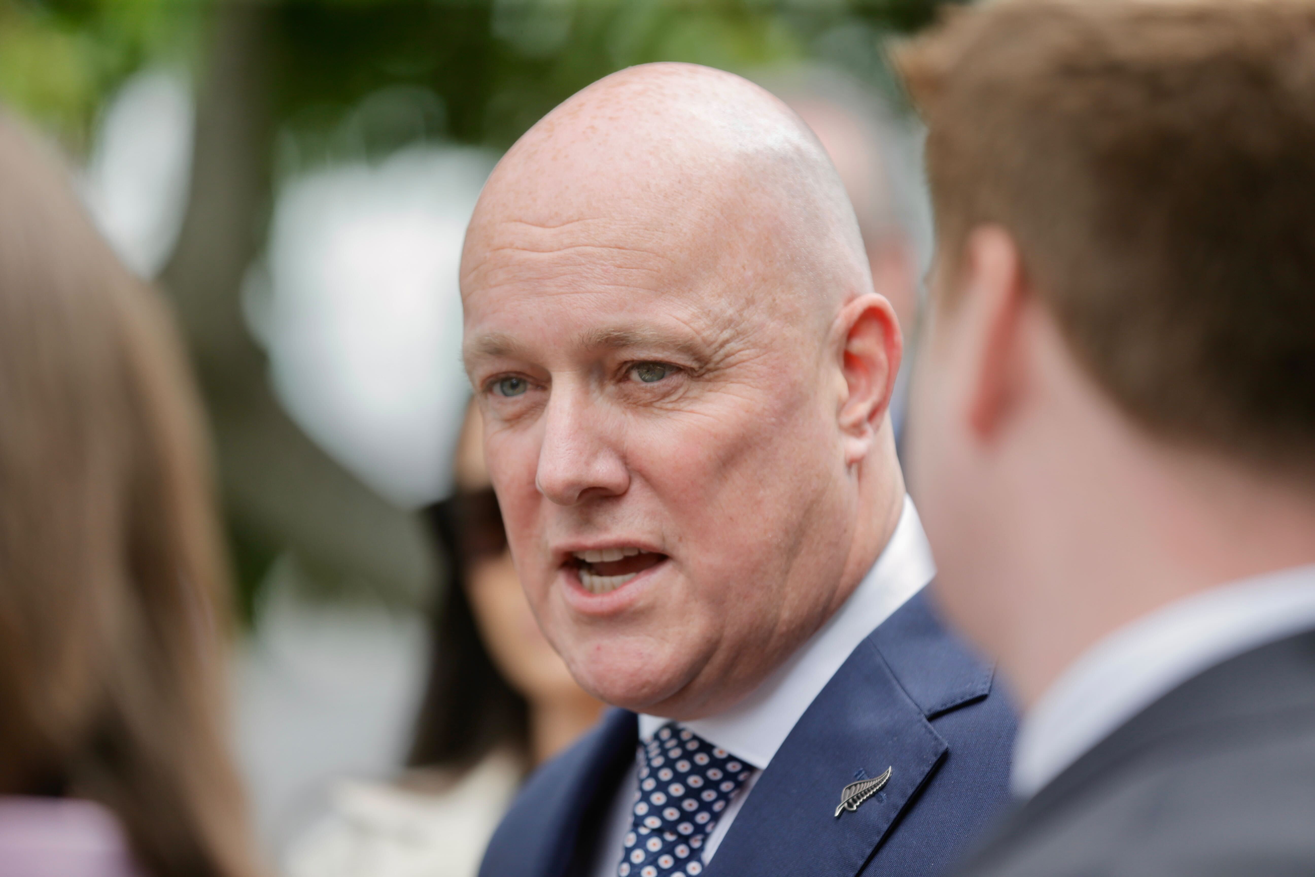 Incoming Prime Minister and National leader Christopher Luxon speaking to media in Auckland today. Photo / Alex Burton