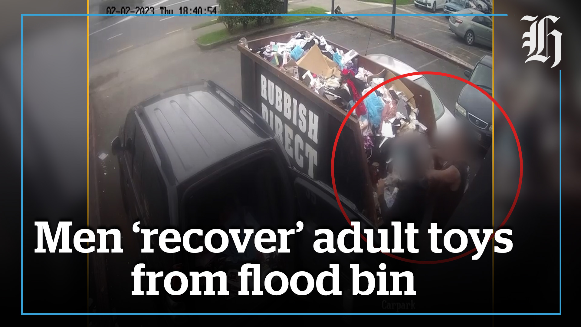 Men recover adult toys from flood bin