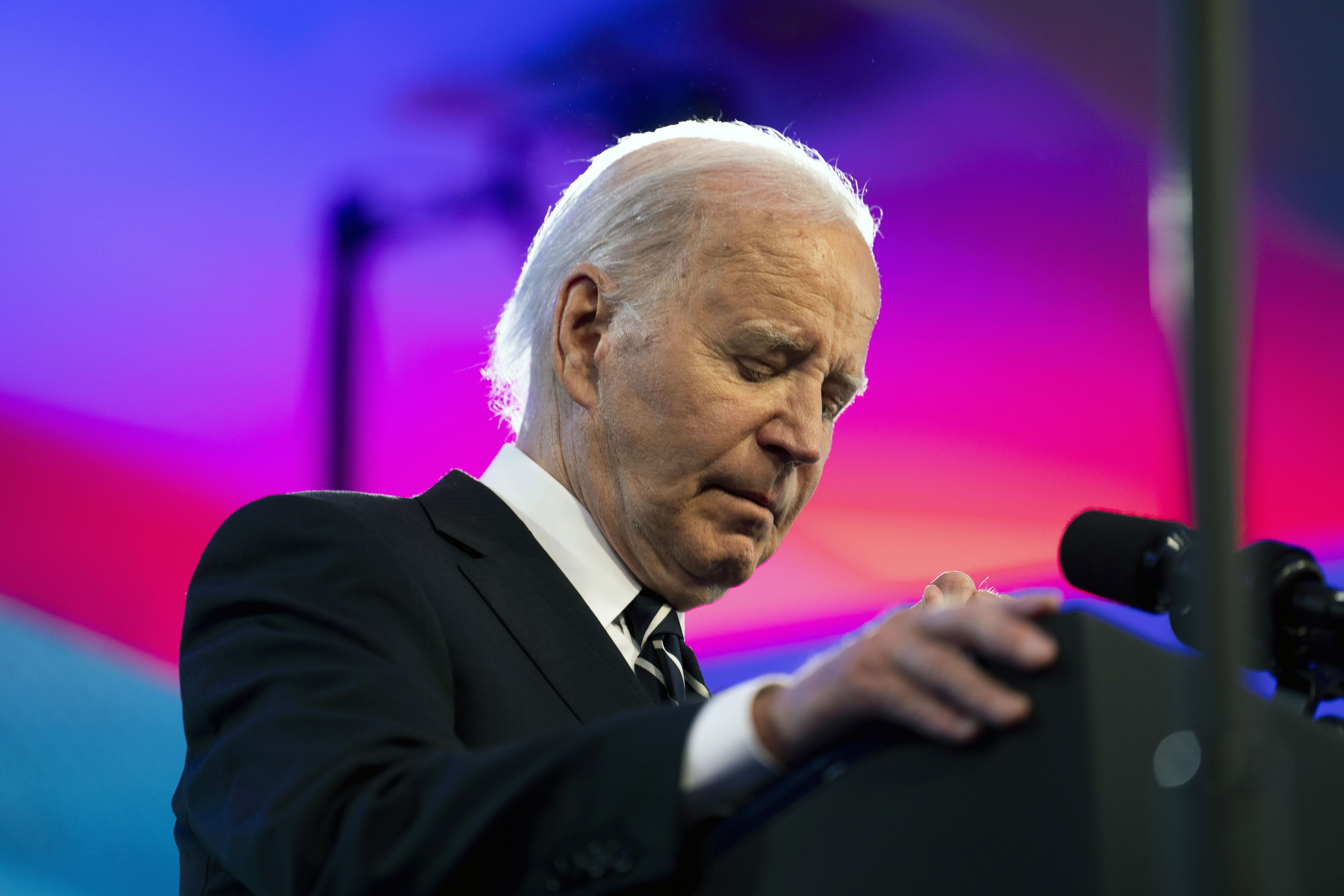 Joe Biden pauses while speaking at the Everytown for Gun Safety Action Fund's annual conference in Washington on June 11, 2024. Photo / Doug Mills, The New York Times
